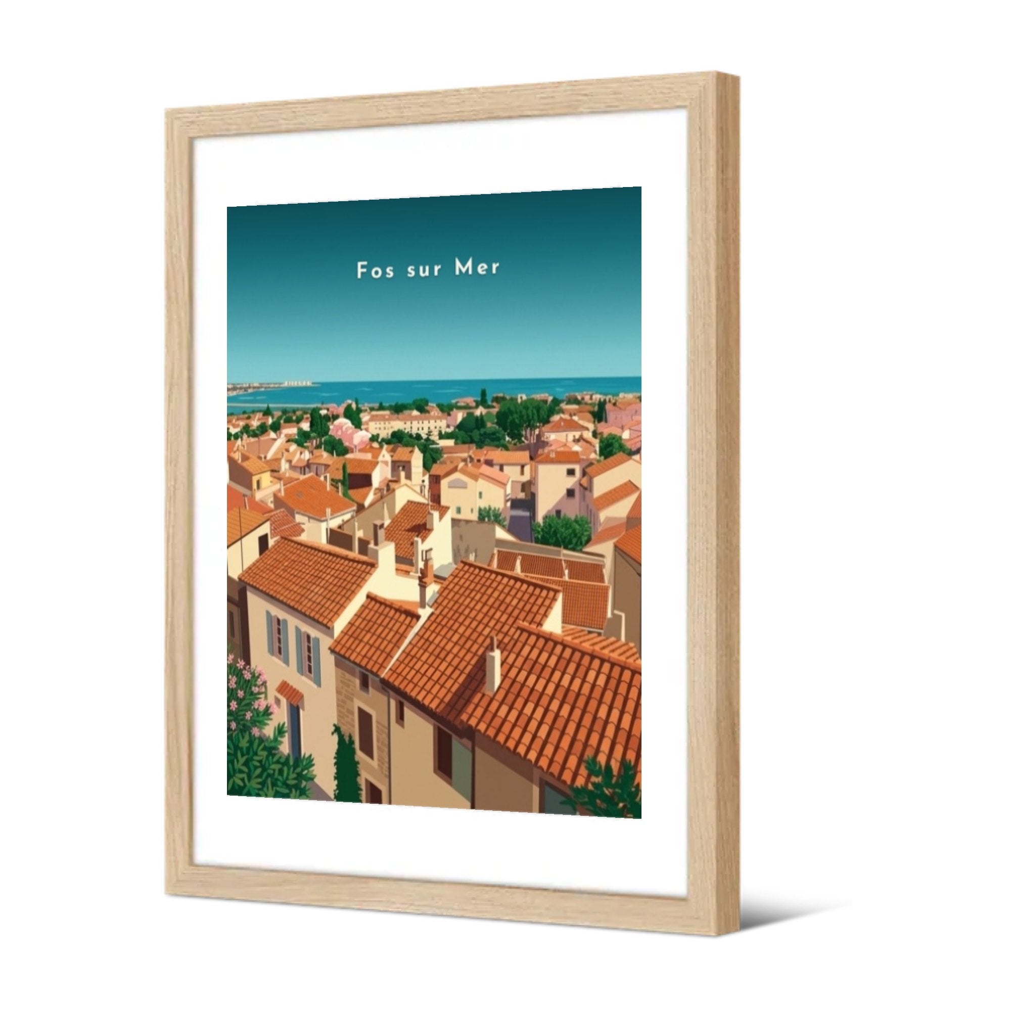 Le vieux village et le golfe — Pôdevache, encadrée, vue de trois quarts