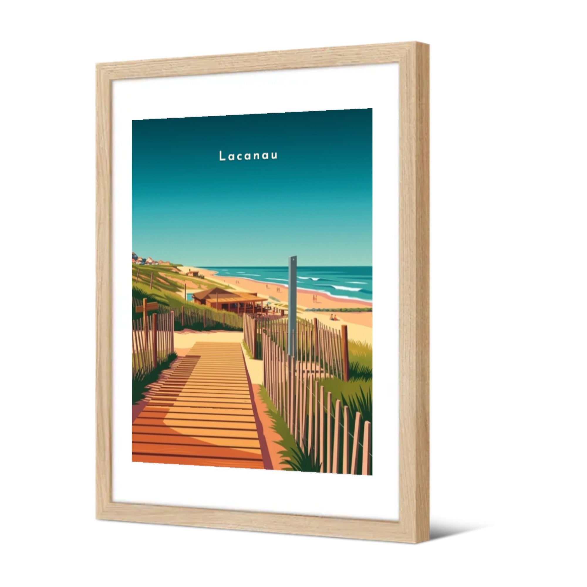 L'accès à la plage par les dunes — Pôdevache, encadrée, vue de trois quarts