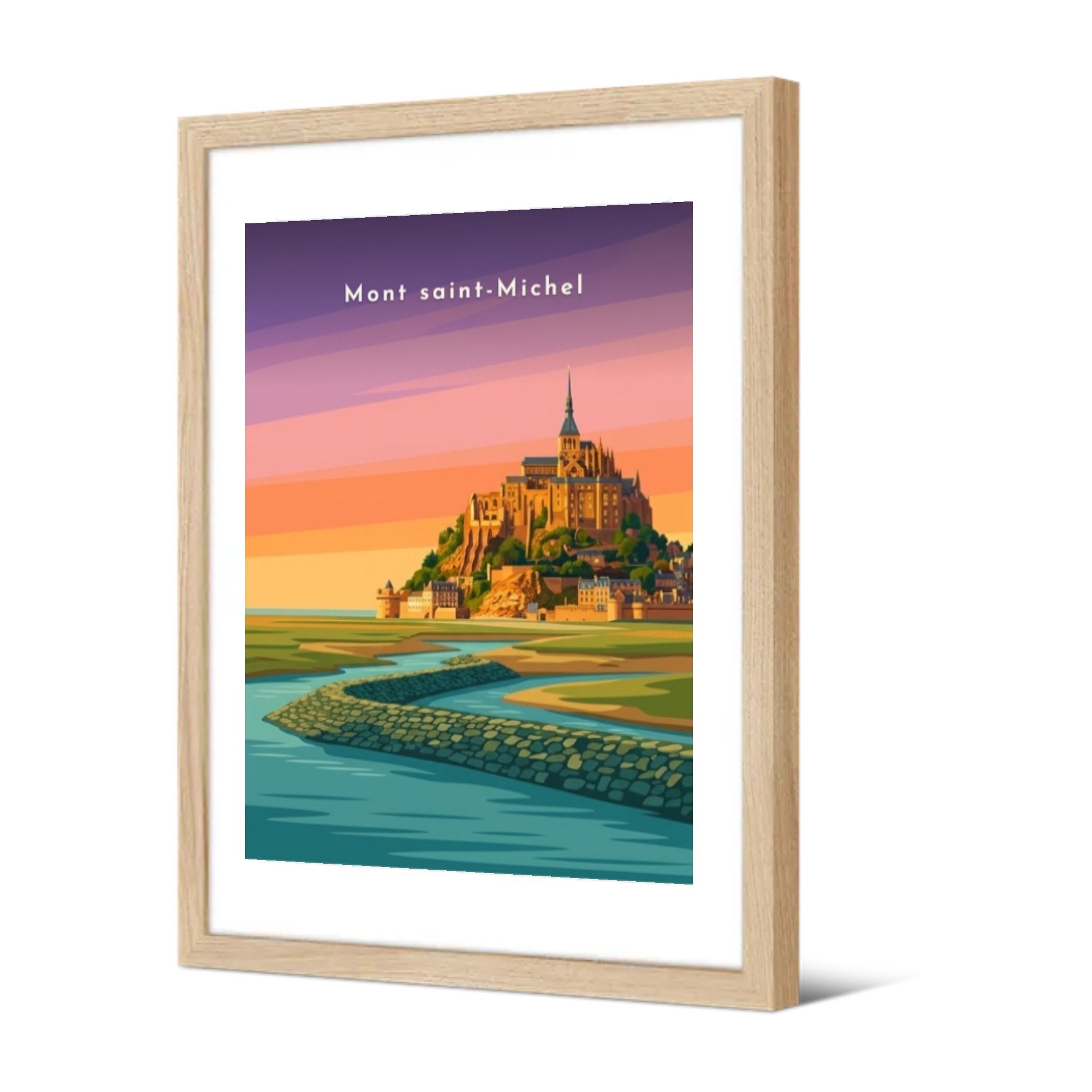 Mont saint-Michel — Pôdevache, encadrée, vue de trois quarts