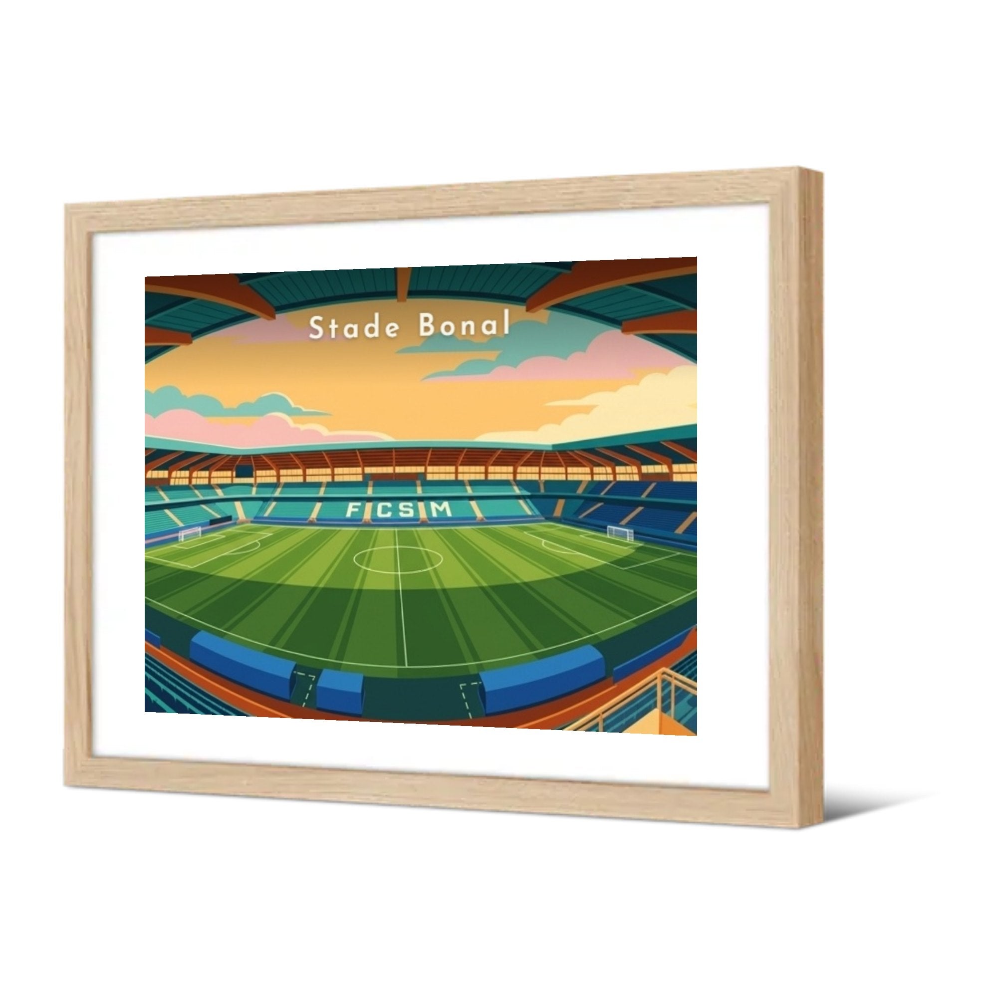 Stade Bonal — Pôdevache, encadrée, vue de trois quarts