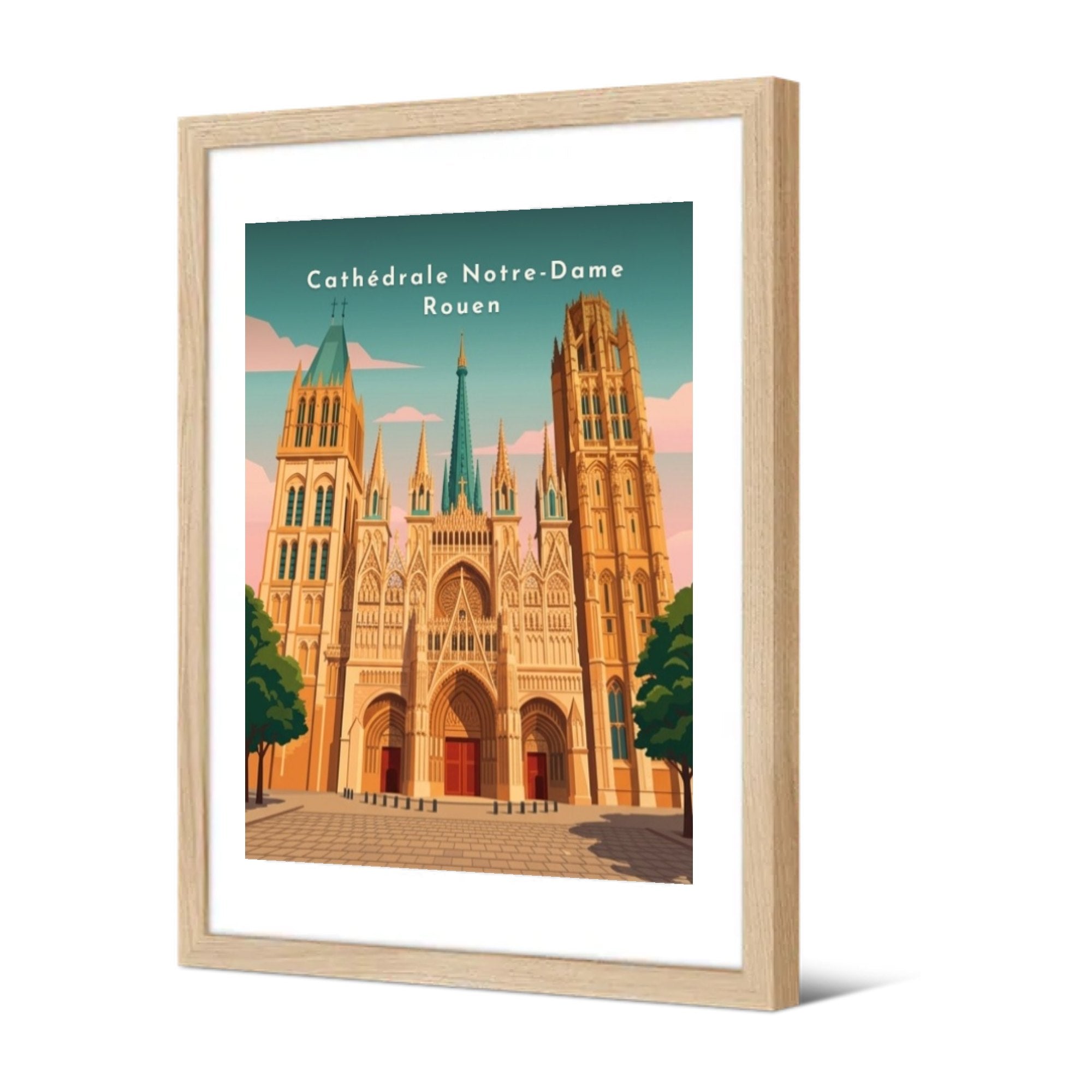 Cathédrale Notre-Dame Rouen — Pôdevache, encadrée, vue de trois quarts