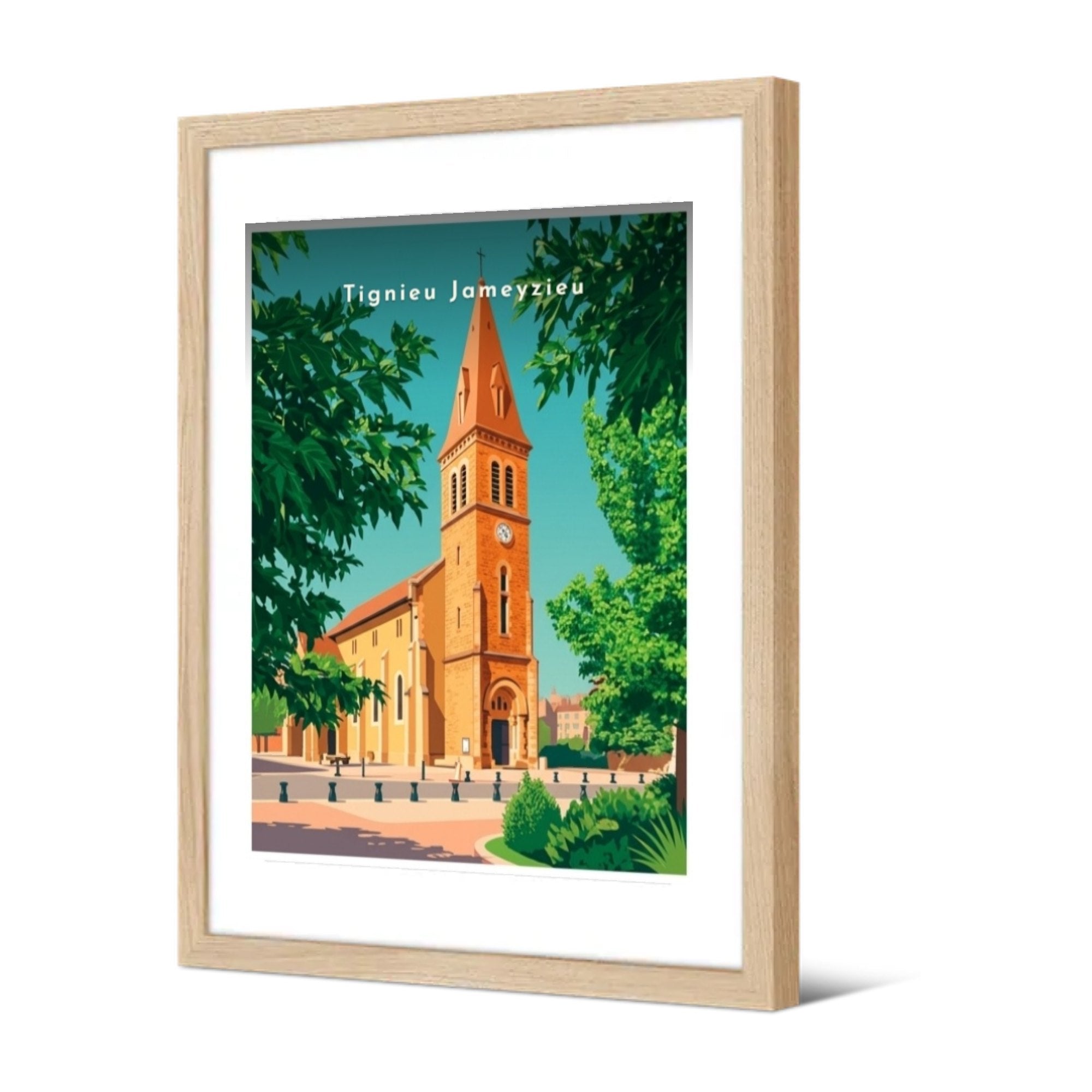 Église Saint-Antoine — Pôdevache, encadrée, vue de trois quarts