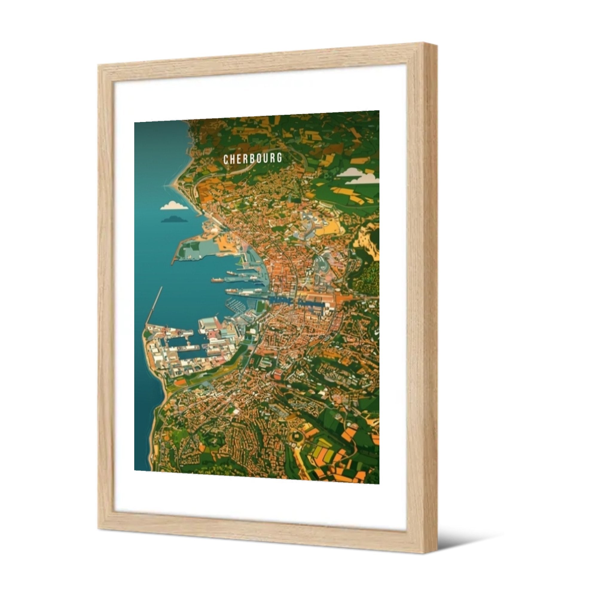 Cherbourg — Pôdevache, encadrée, vue de trois quarts
