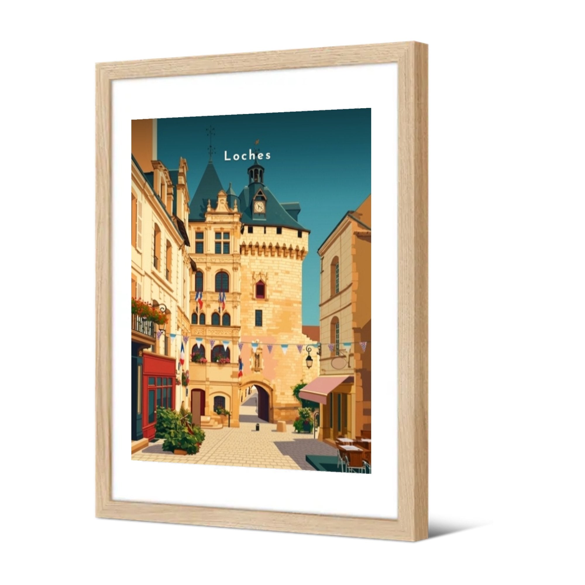 La Porte Picois et l'Hôtel de Ville — Pôdevache, encadrée, vue de trois quarts