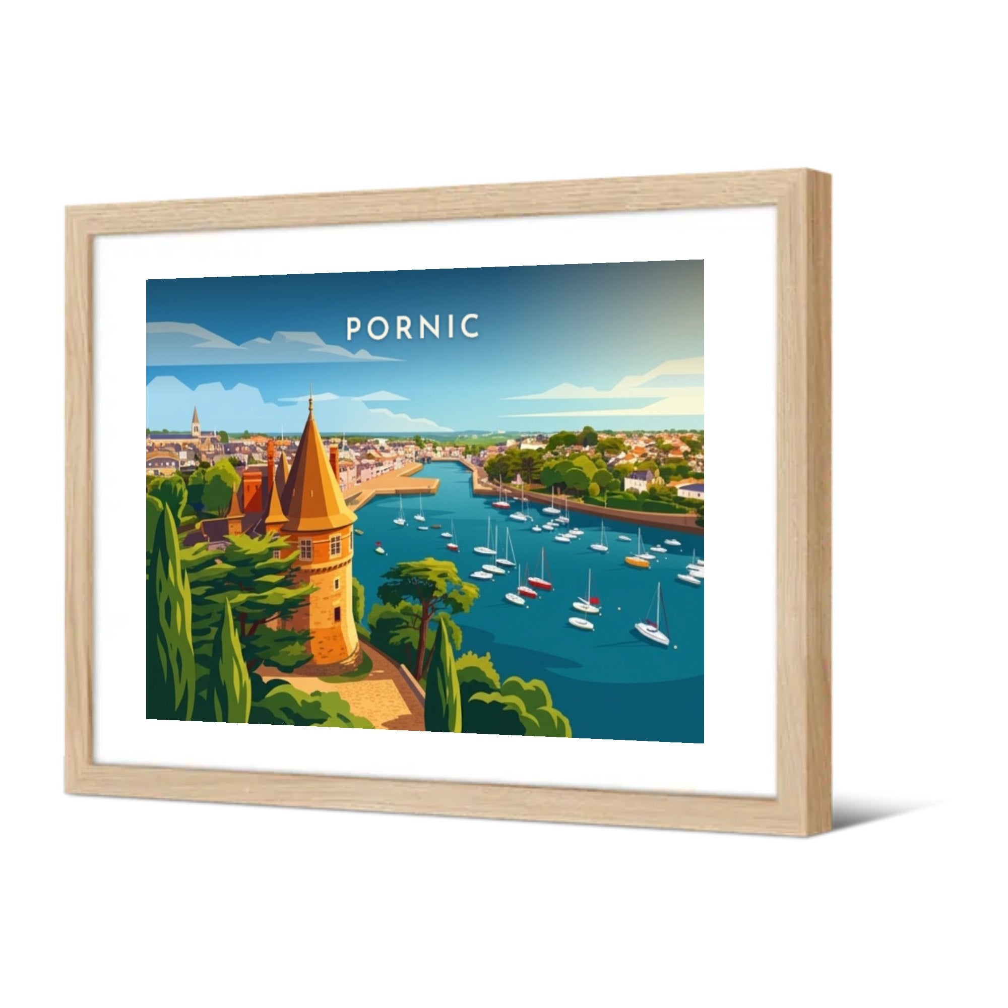 Le château et le vieux port — Pôdevache, encadrée, vue de trois quarts