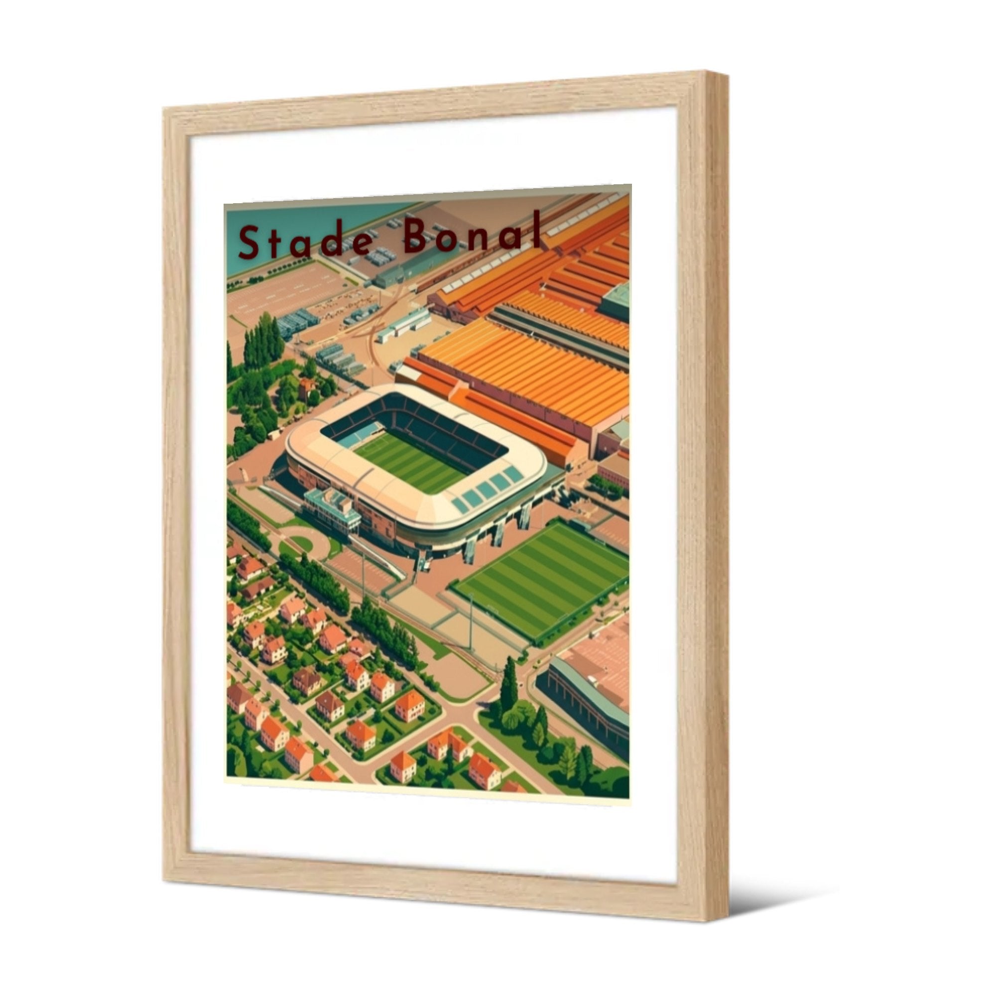 Stade Bonal — Pôdevache, encadrée, vue de trois quarts