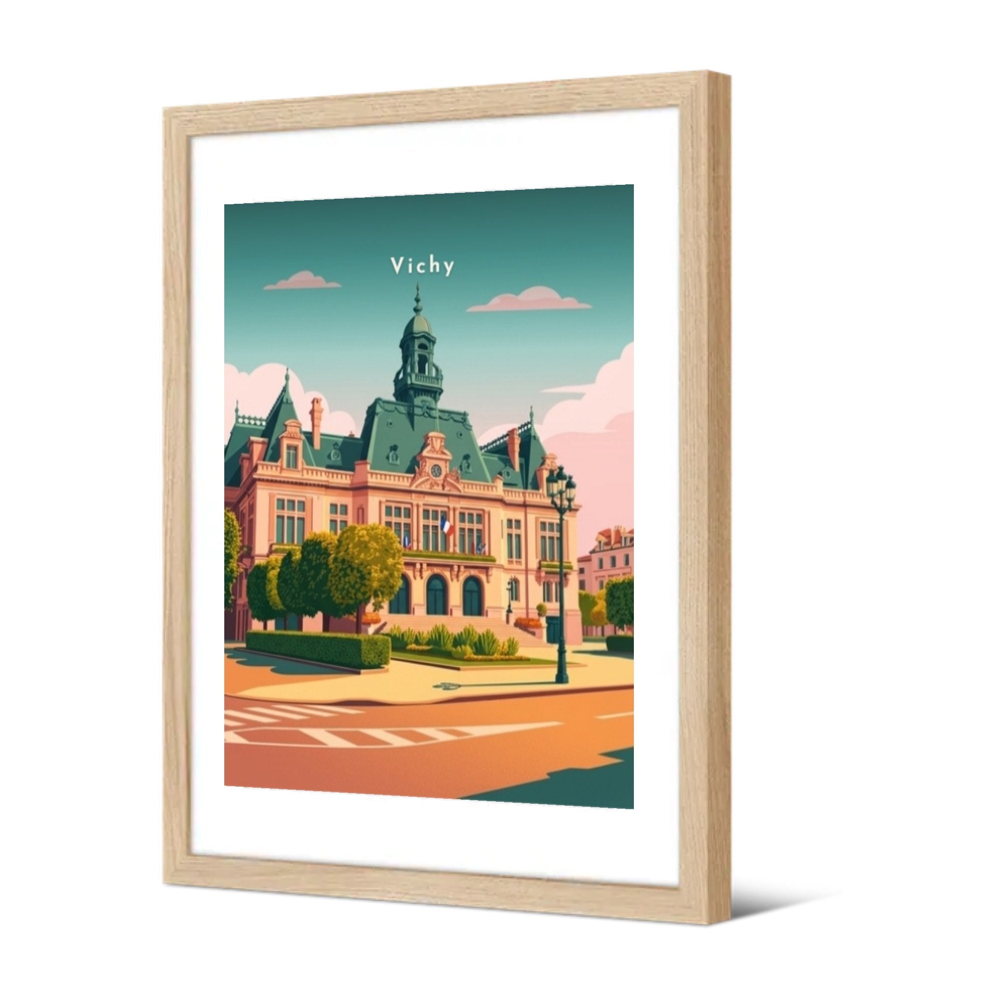 L'Hôtel de Ville — Pôdevache, encadrée, vue de trois quarts