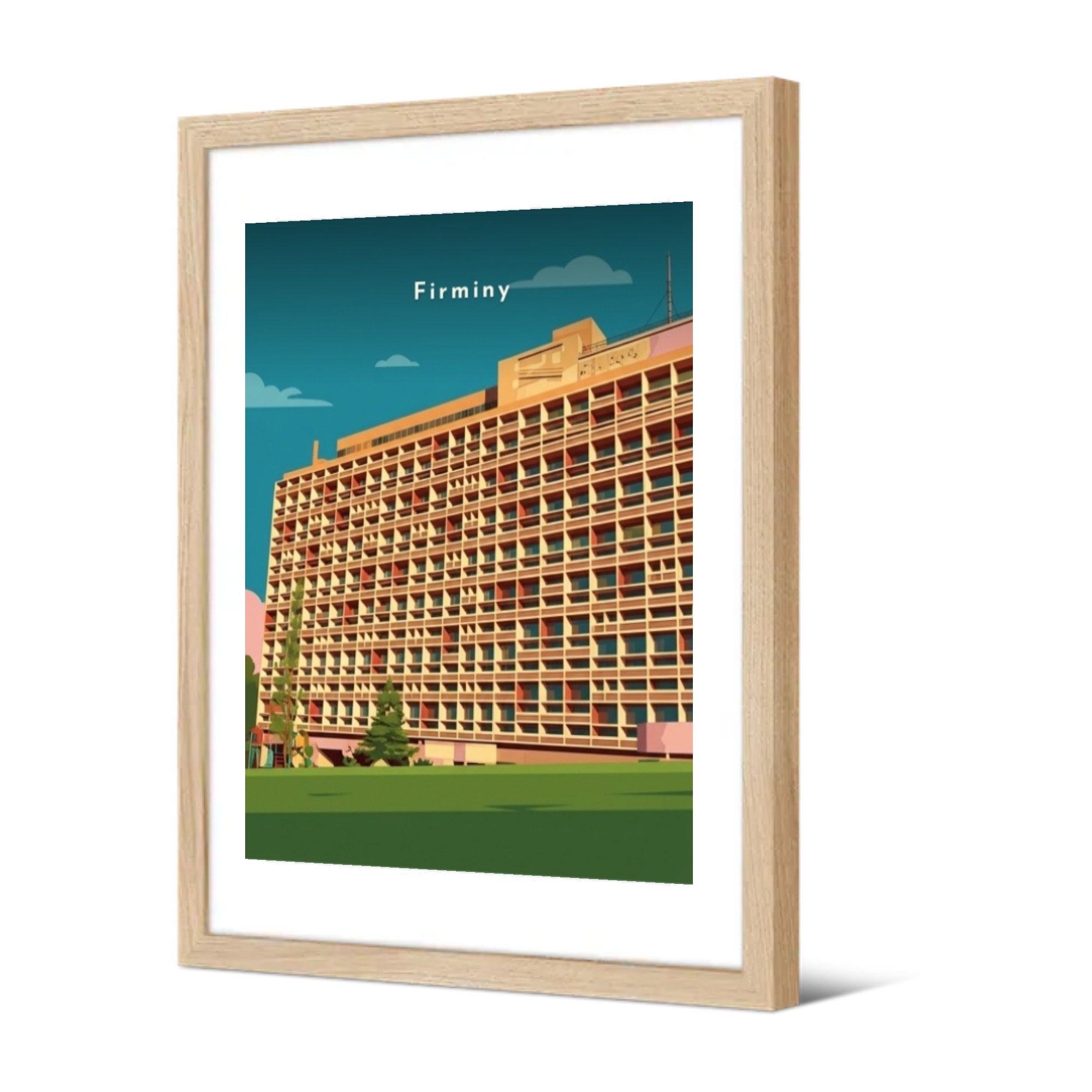 Unité d'habitation Le Corbusier — Pôdevache, encadrée, vue de trois quarts