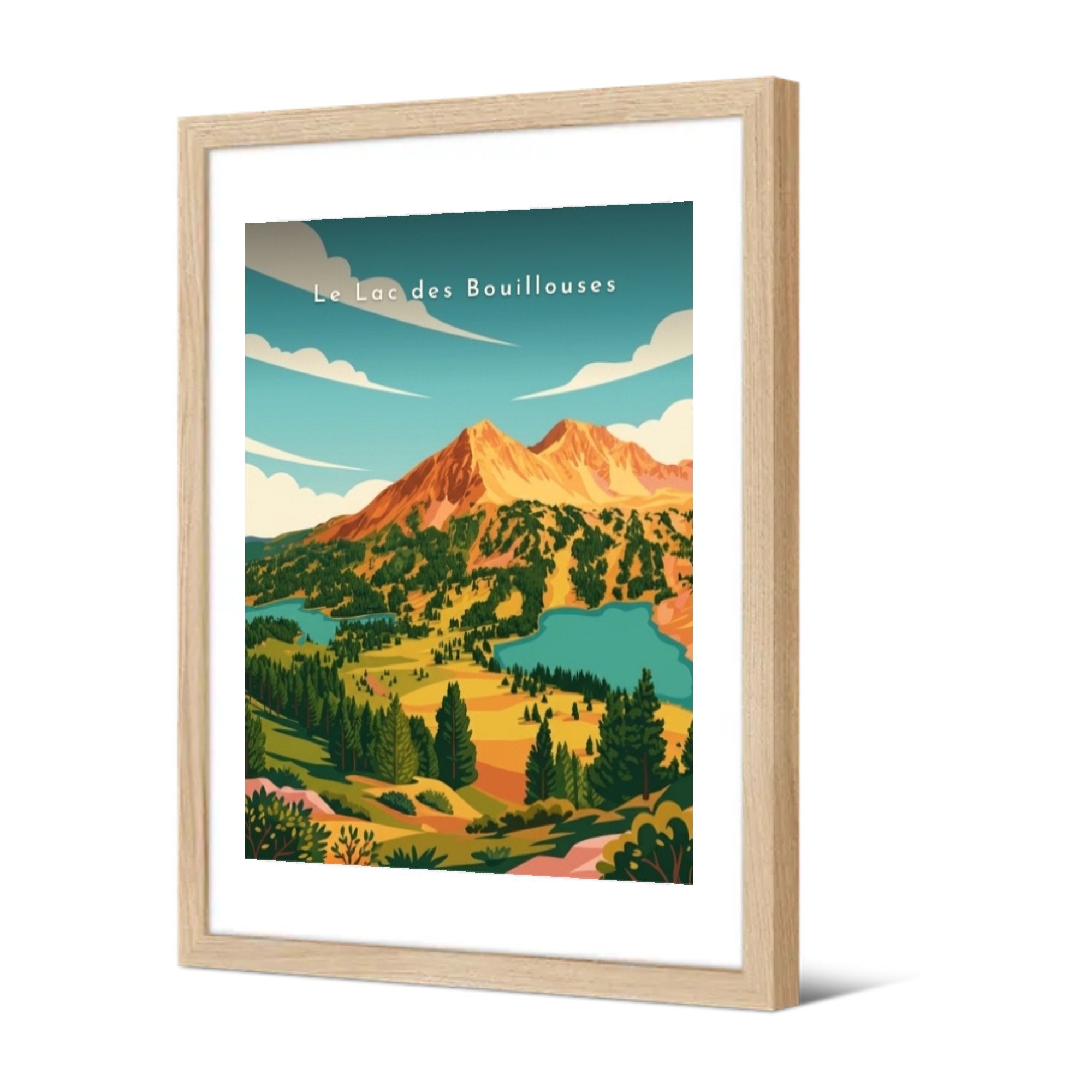 Le Lac des Bouillouses — Pôdevache, encadrée, vue de trois quarts