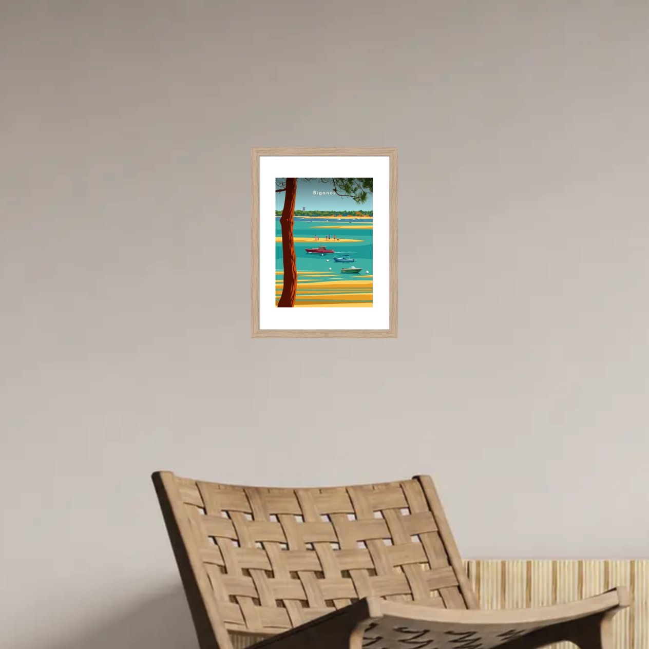 Bancs de sable sur le Bassin — Pôdevache, en situation sur un mur
