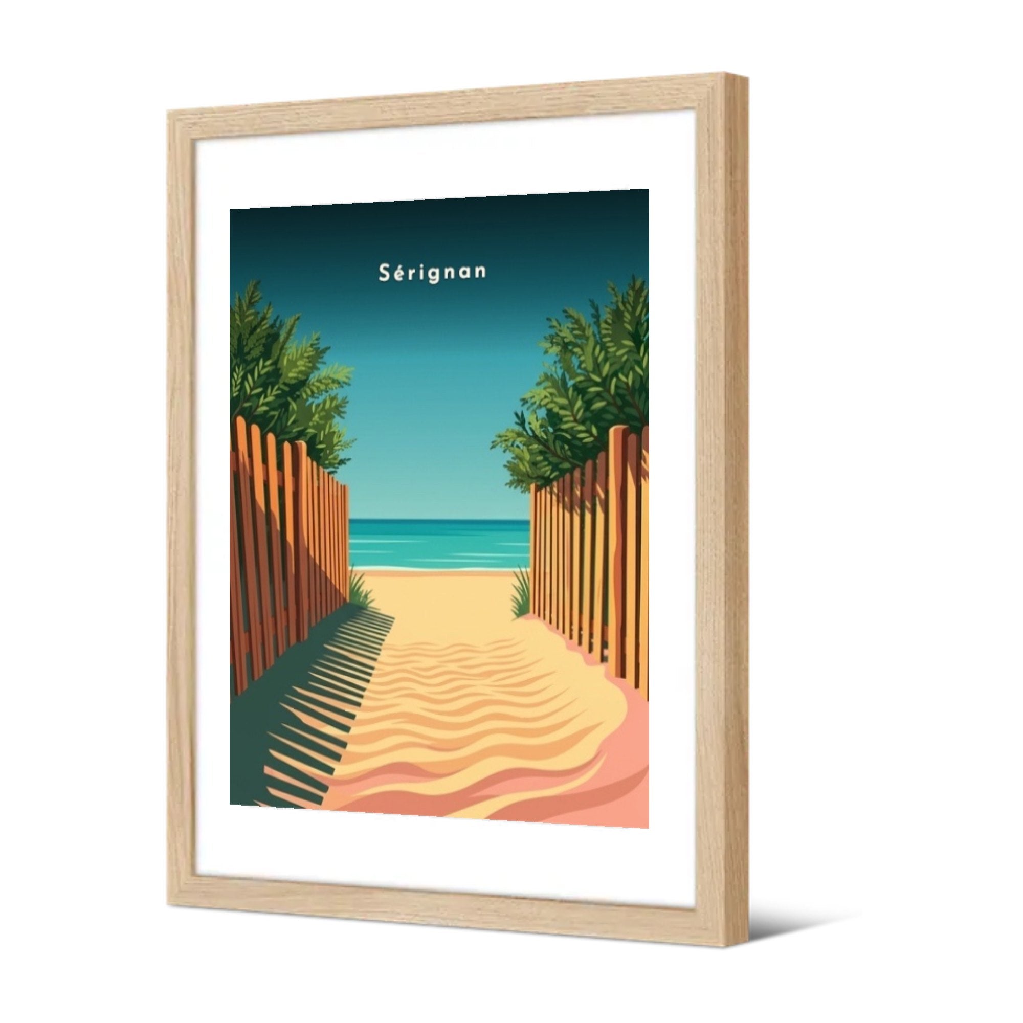Accès à la plage — Pôdevache, encadrée, vue de trois quarts