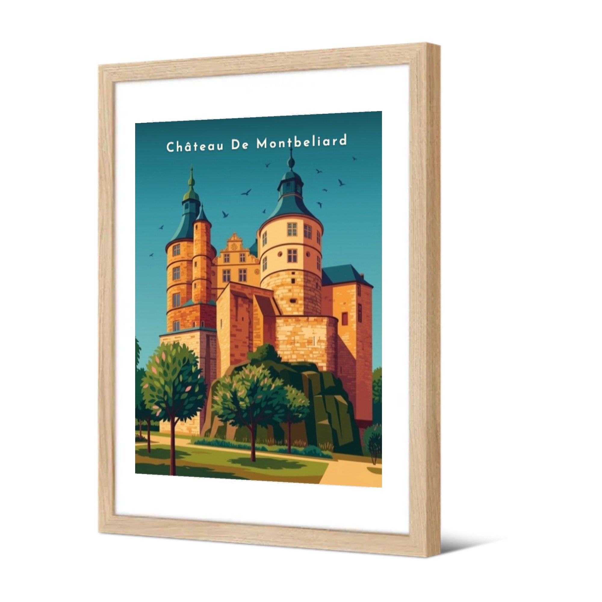 Château De Montbeliard — Pôdevache, encadrée, vue de trois quarts