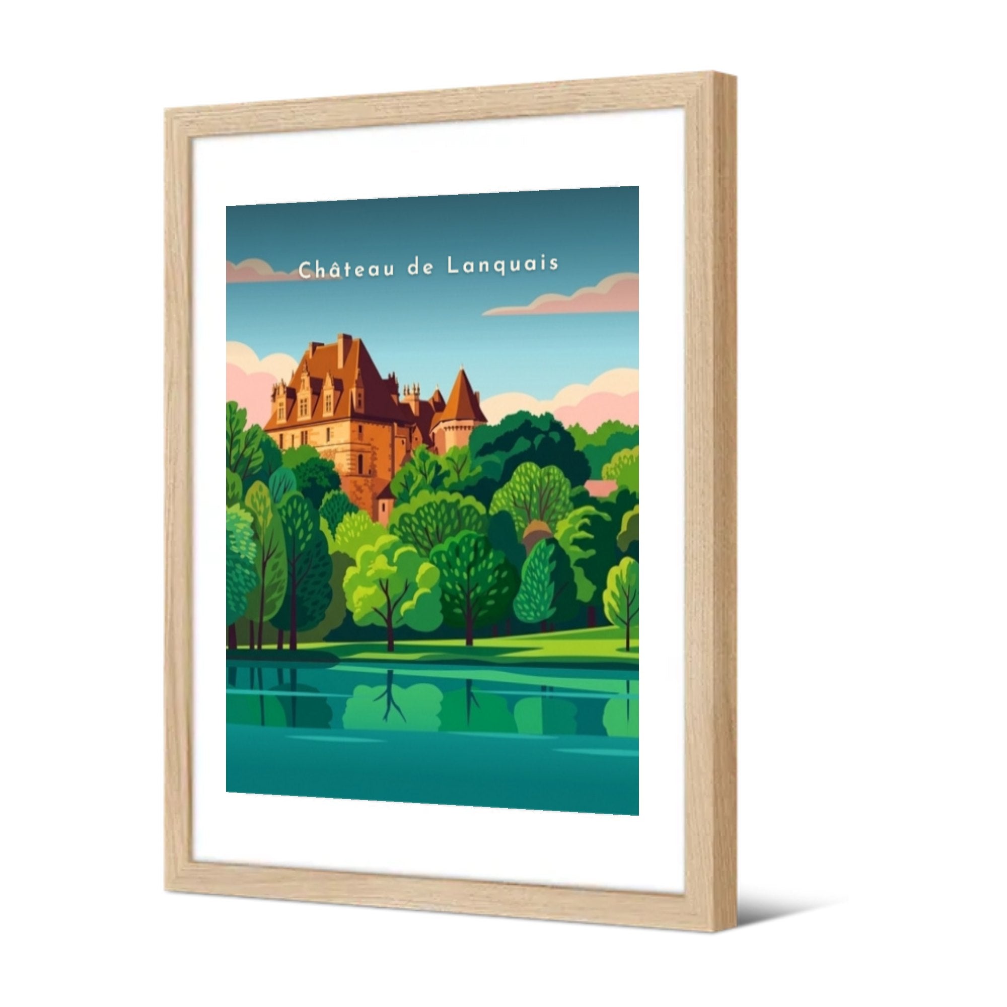 Château de Lanquais — Pôdevache, encadrée, vue de trois quarts