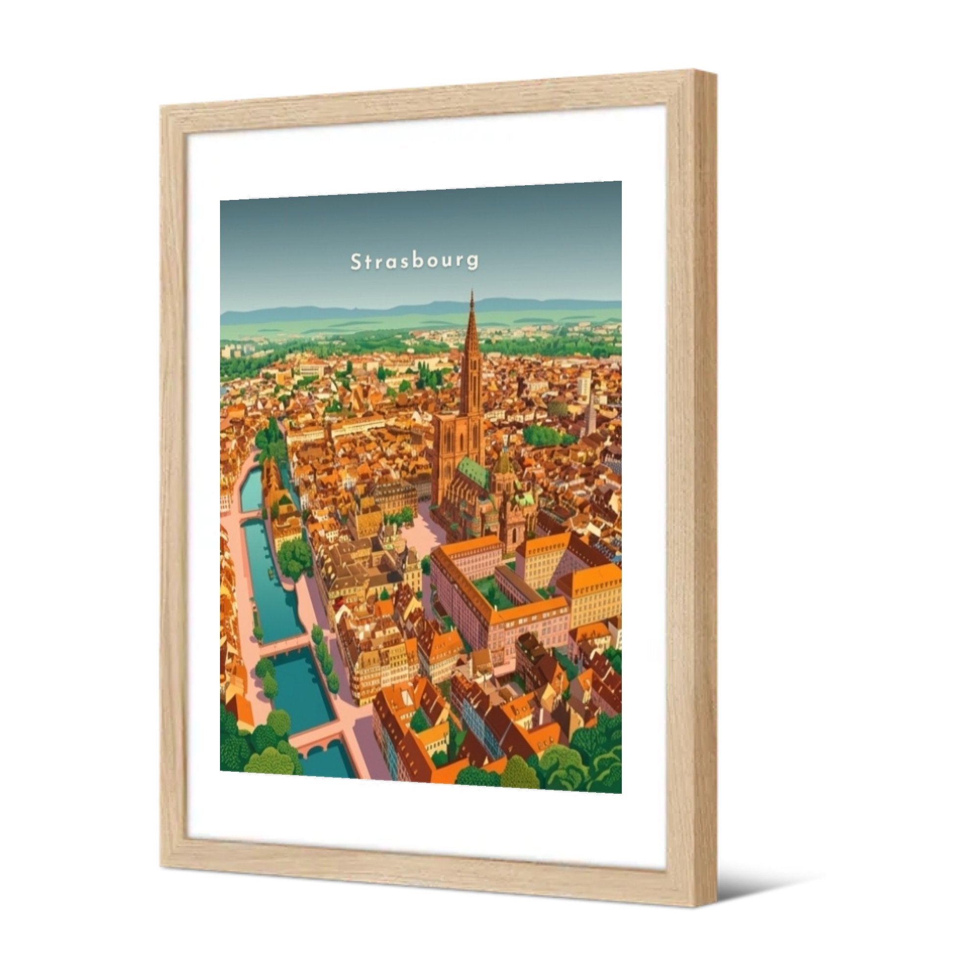 Cathédrale Notre-Dame et la Grande Île — Pôdevache, encadrée, vue de trois quarts