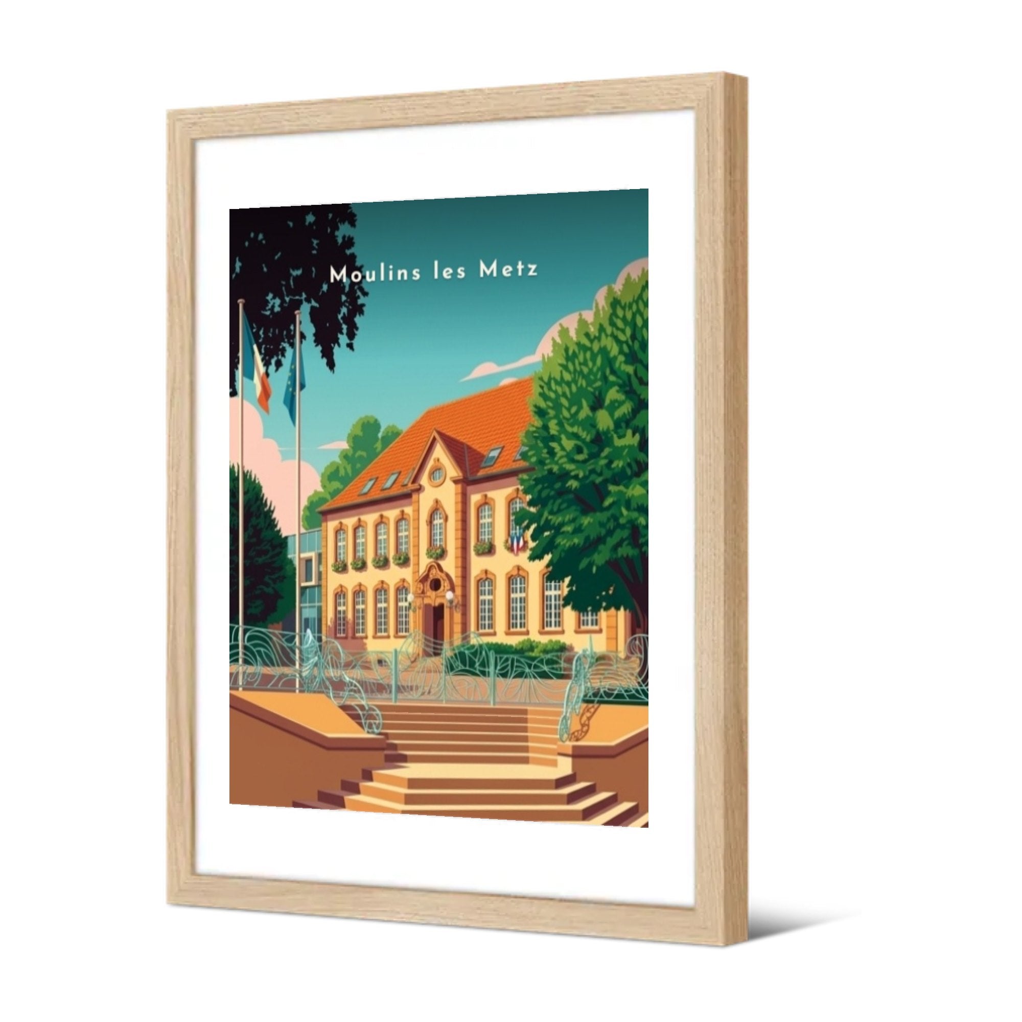 L'Hôtel de Ville — Pôdevache, encadrée, vue de trois quarts