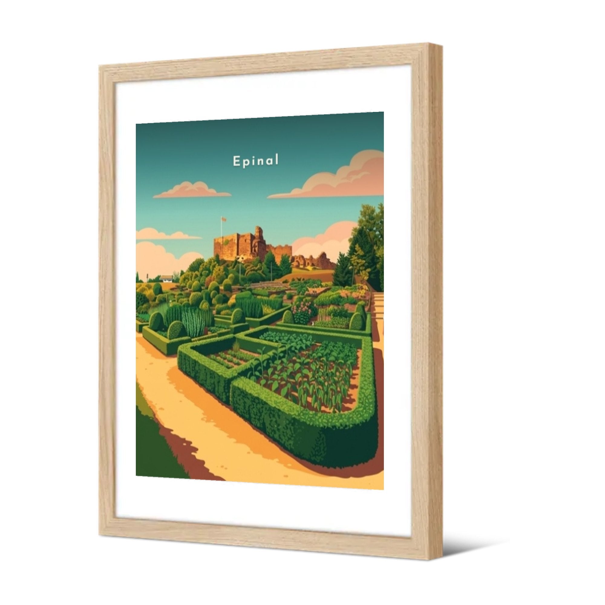 Le jardin médiéval du Château — Pôdevache, encadrée, vue de trois quarts