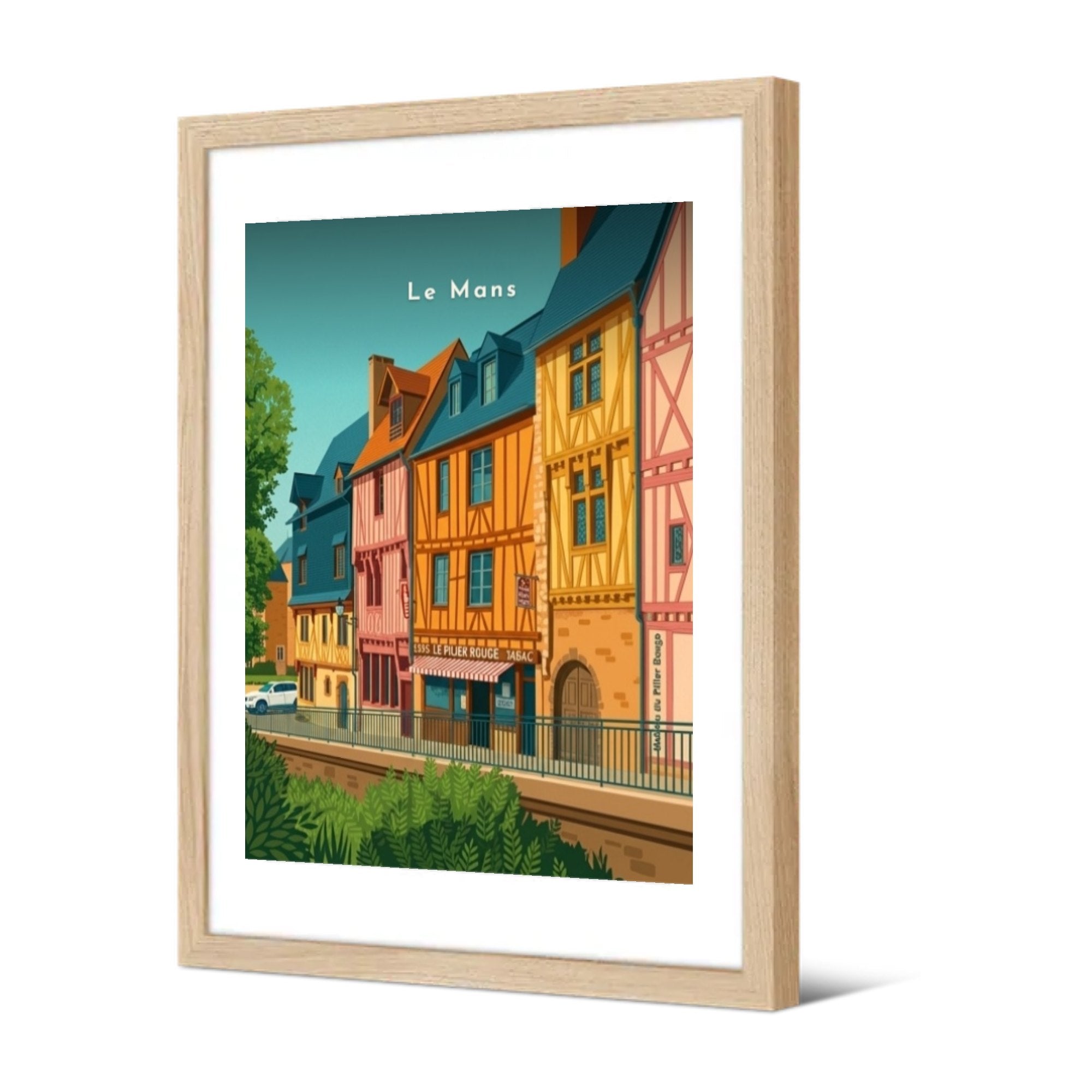 Maison du Pilier-Rouge — Pôdevache, encadrée, vue de trois quarts