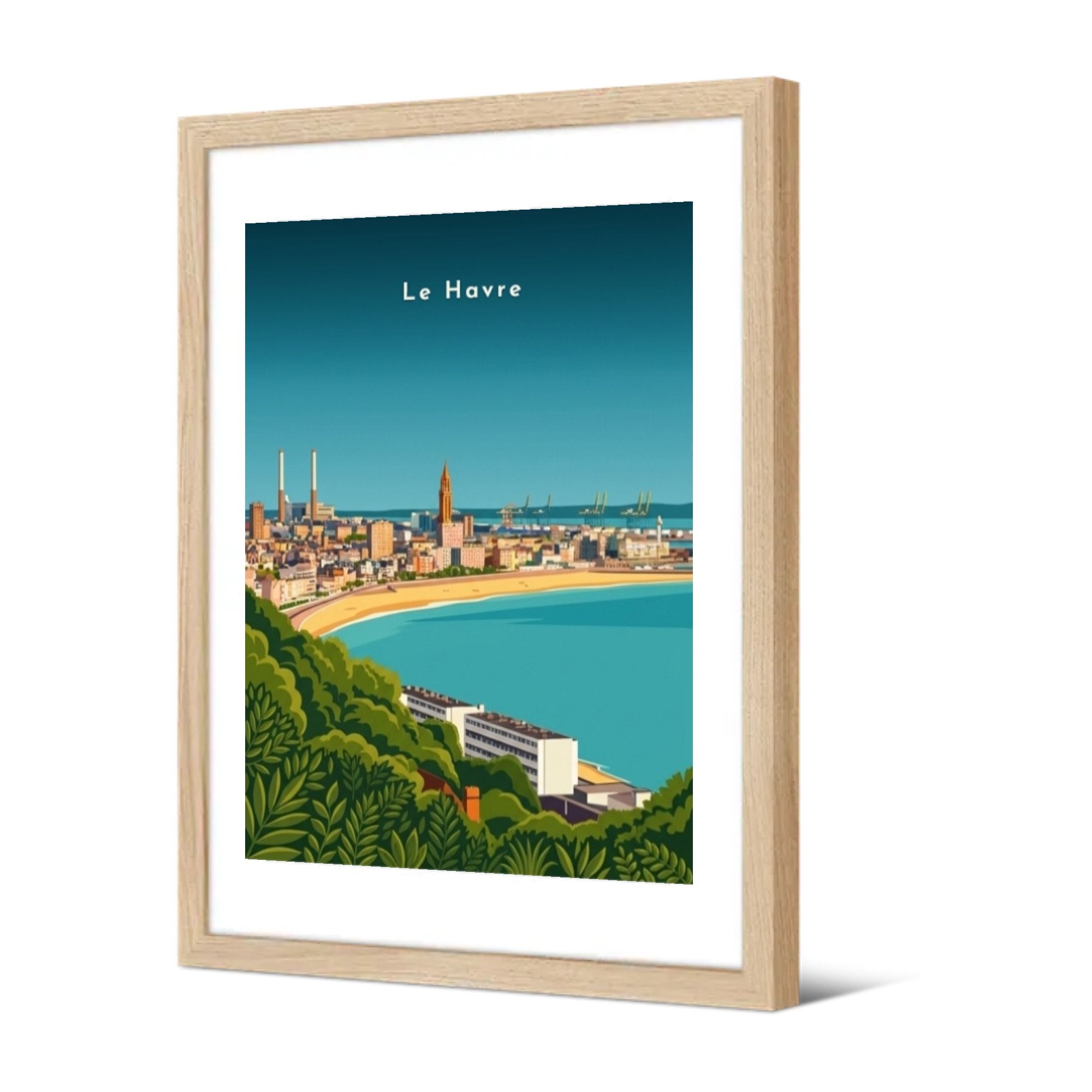 Panorama depuis Sainte-Adresse — Pôdevache, encadrée, vue de trois quarts