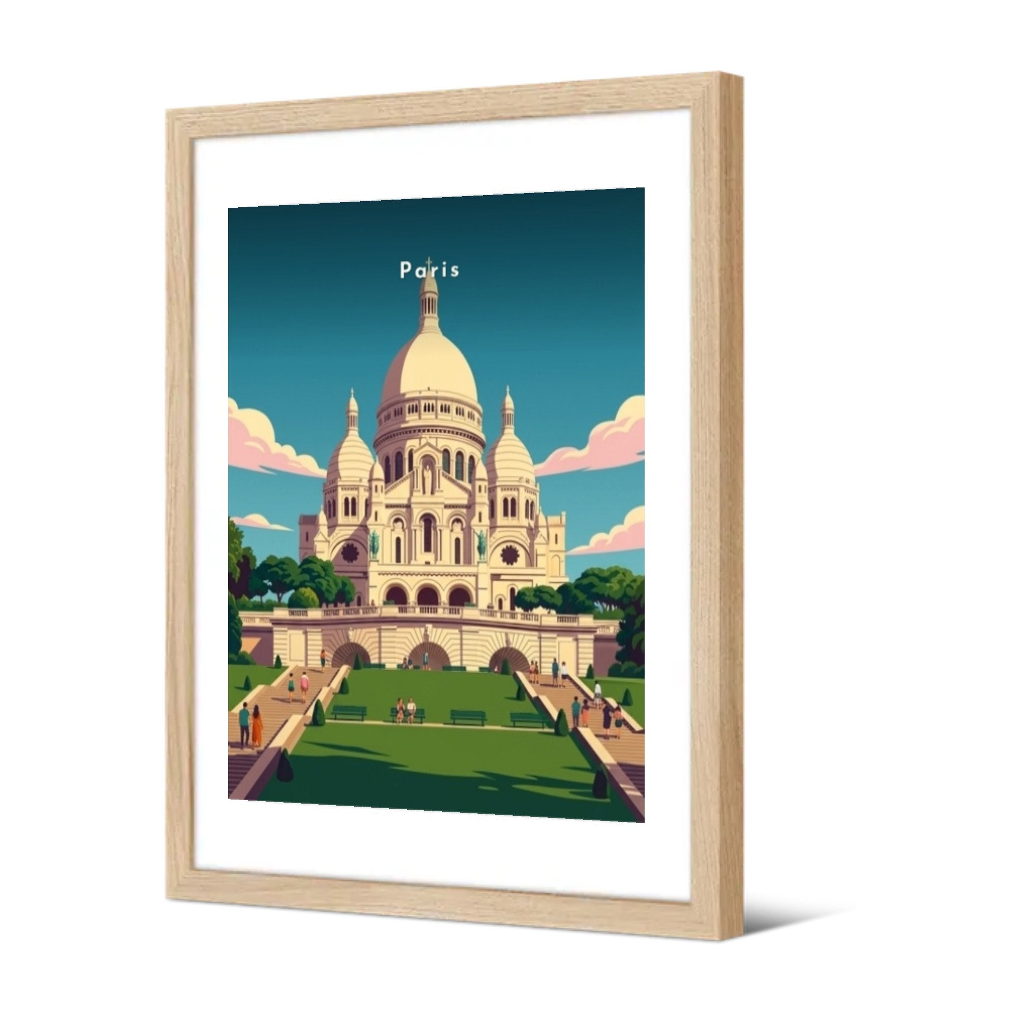 Le Sacré-Cœur et le square Louise-Michel — Pôdevache, encadrée, vue de trois quarts