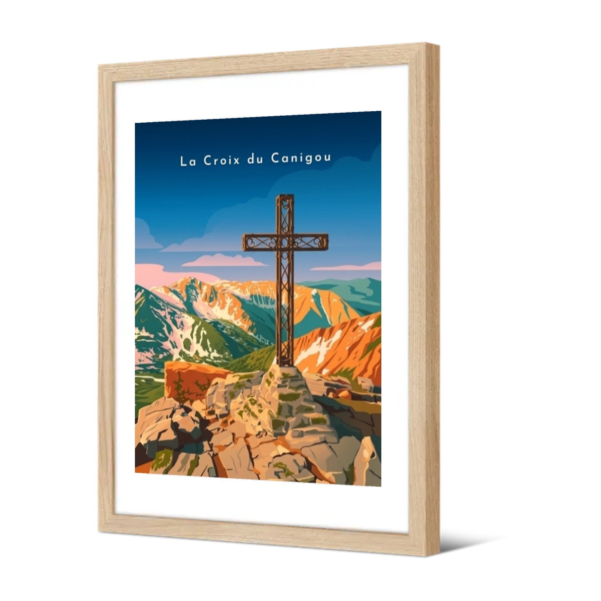 La Croix du Canigou — Pôdevache, encadrée, vue de trois quarts