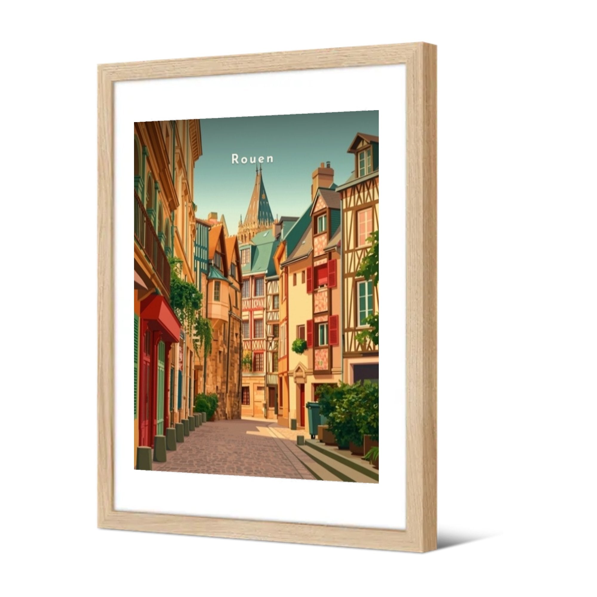 Ruelle aux maisons à pans de bois — Pôdevache, encadrée, vue de trois quarts