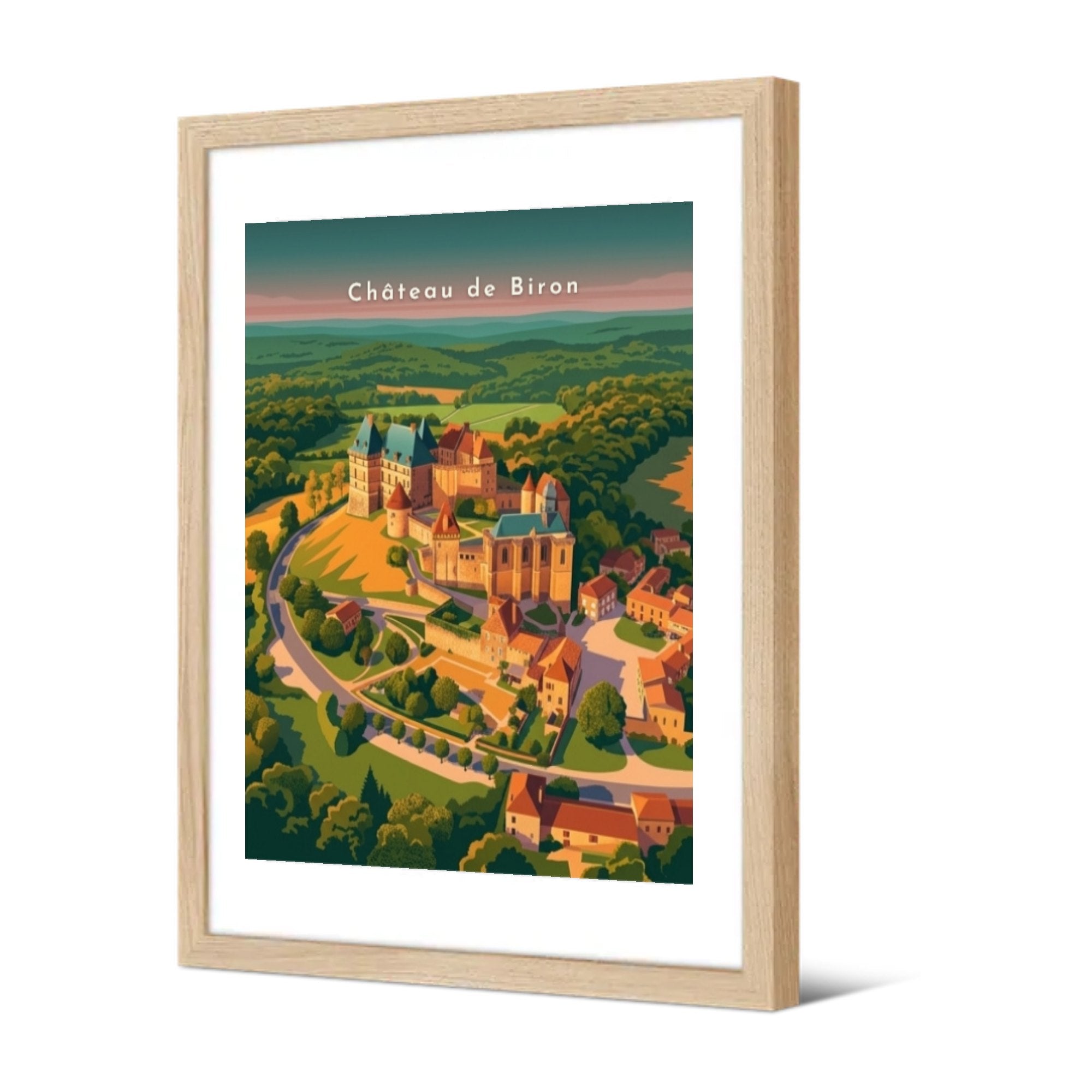 Château de Biron — Pôdevache, encadrée, vue de trois quarts