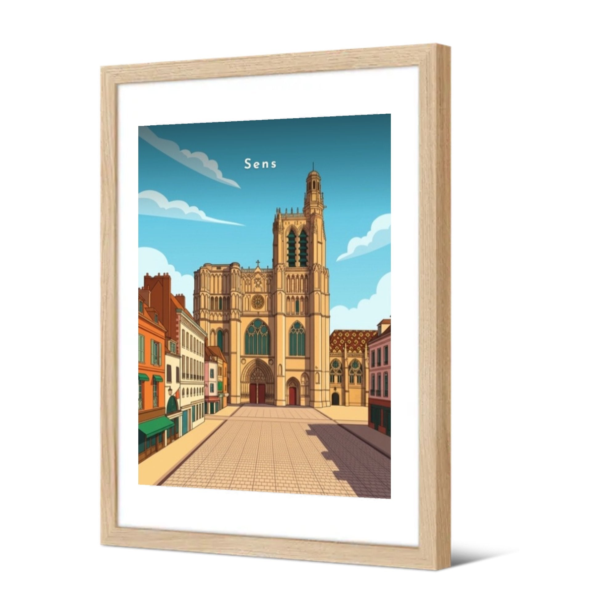 Cathédrale Saint-Étienne — Pôdevache, encadrée, vue de trois quarts