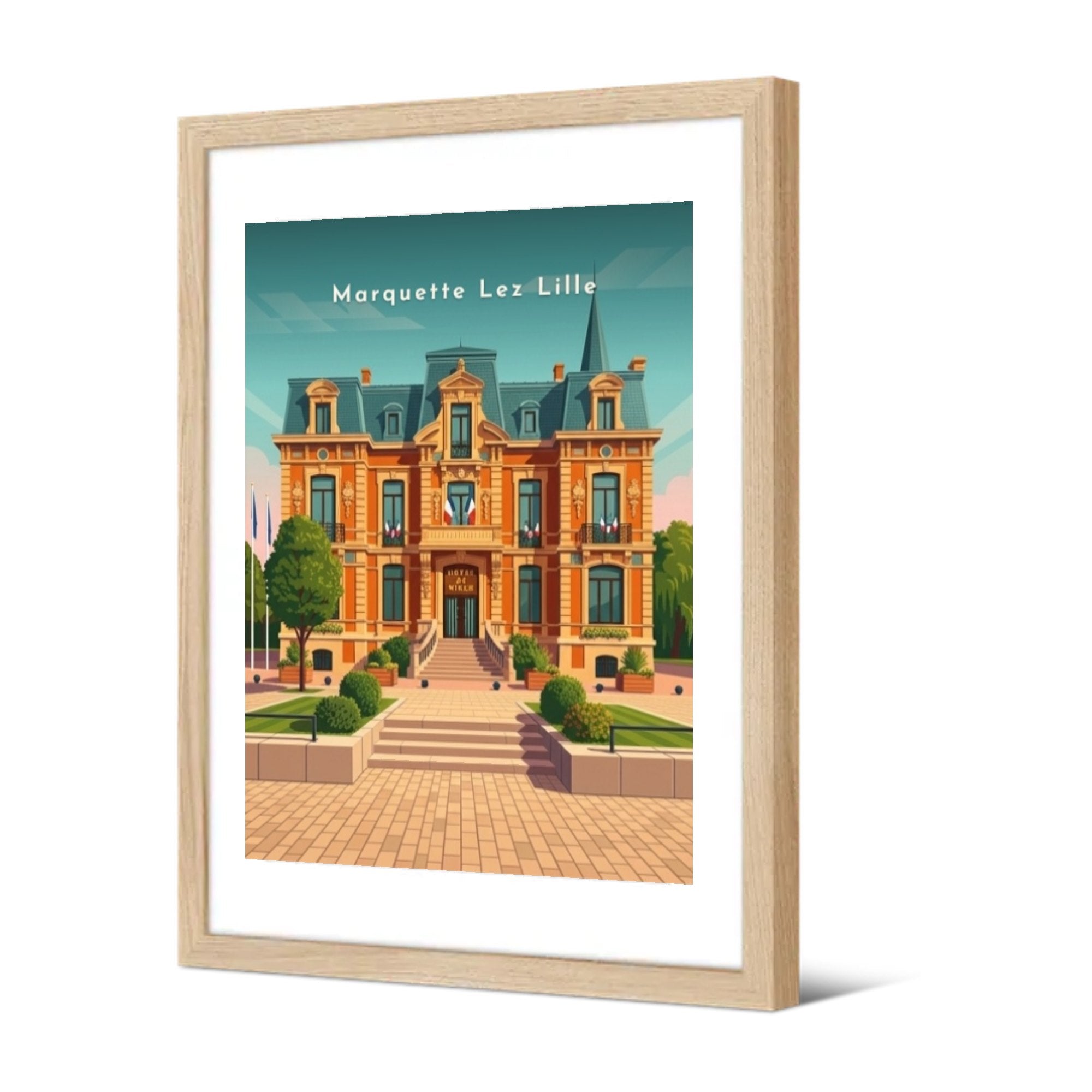 L'Hôtel de Ville — Pôdevache, encadrée, vue de trois quarts