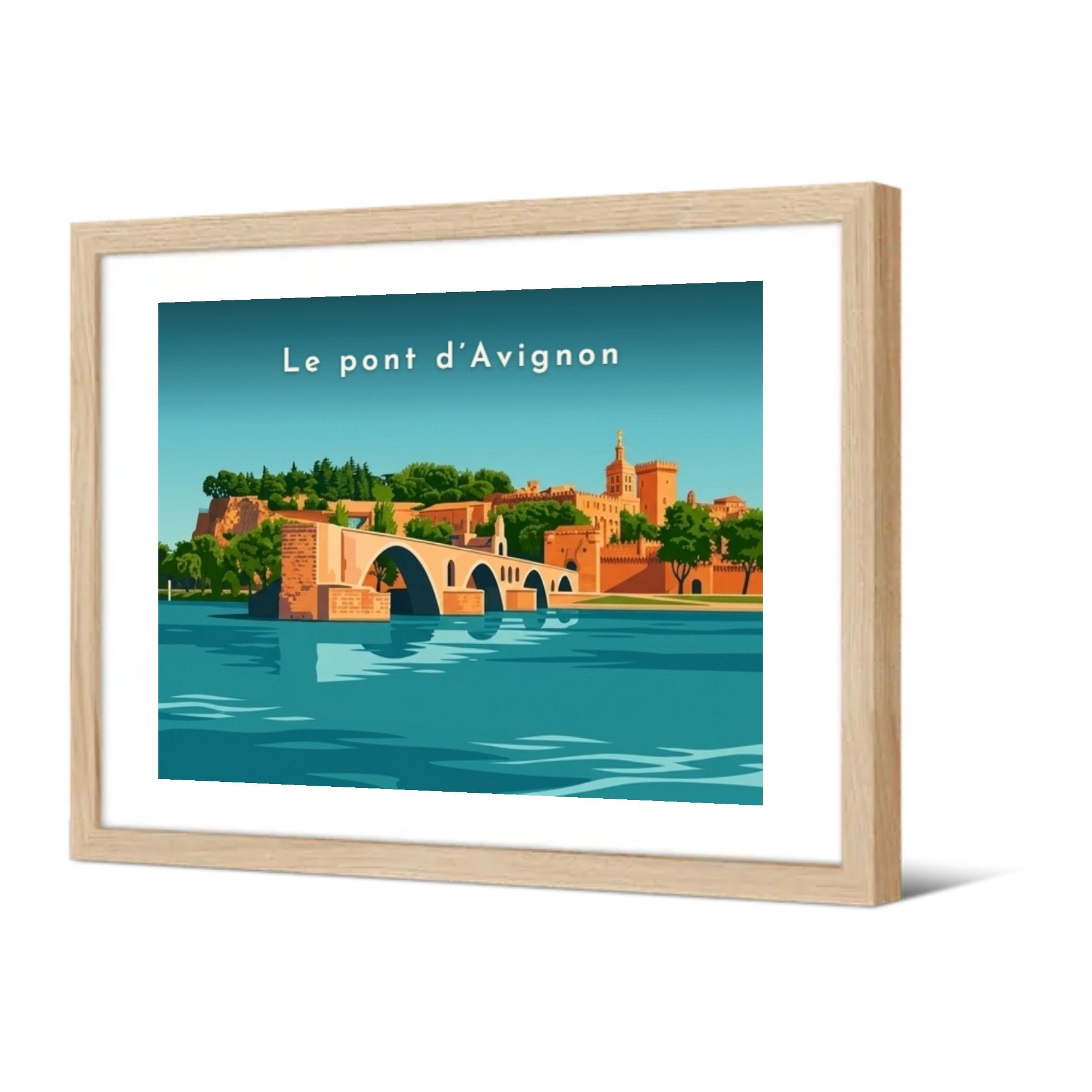 Le pont d’Avignon — Pôdevache, encadrée, vue de trois quarts