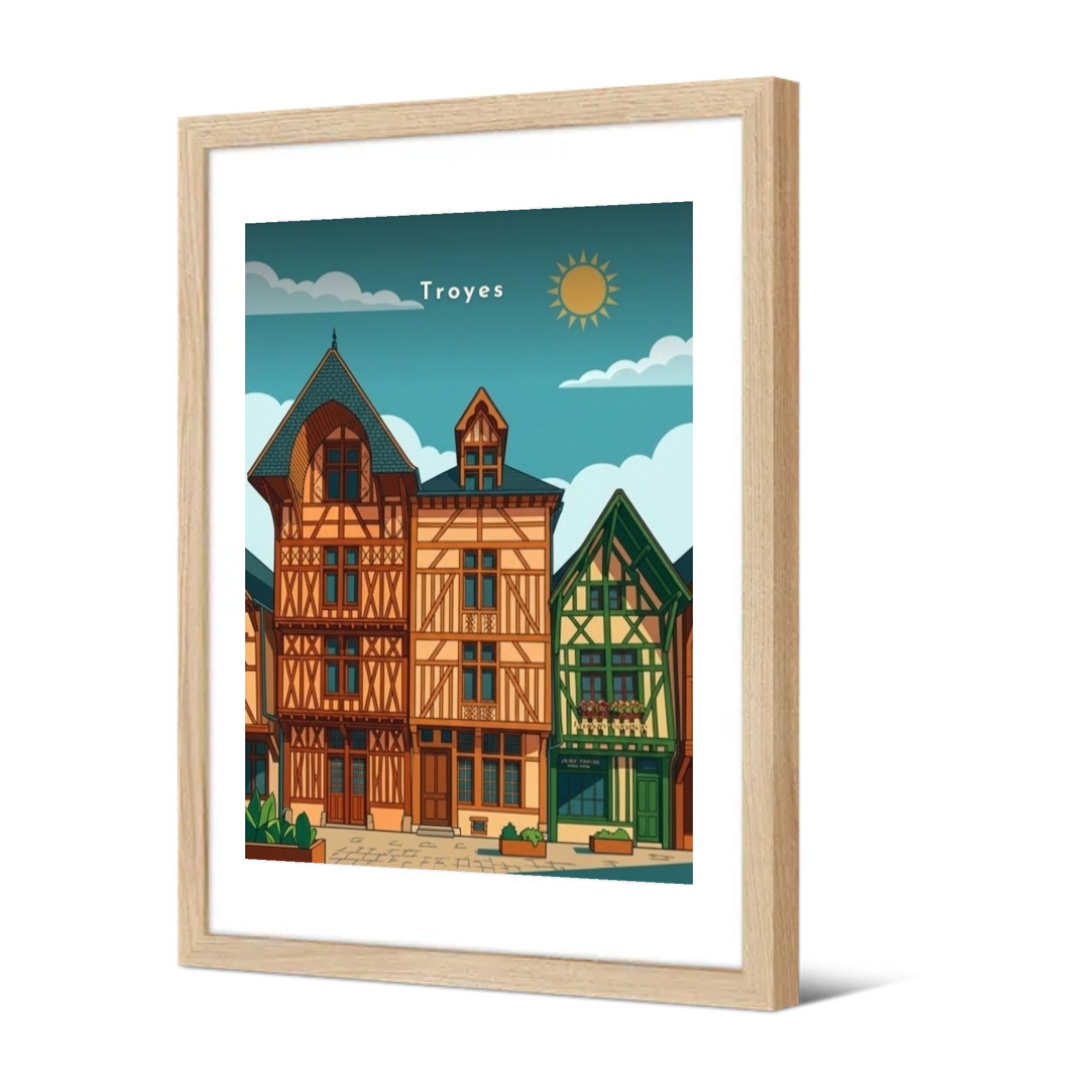 Maisons à pans de bois — Pôdevache, encadrée, vue de trois quarts