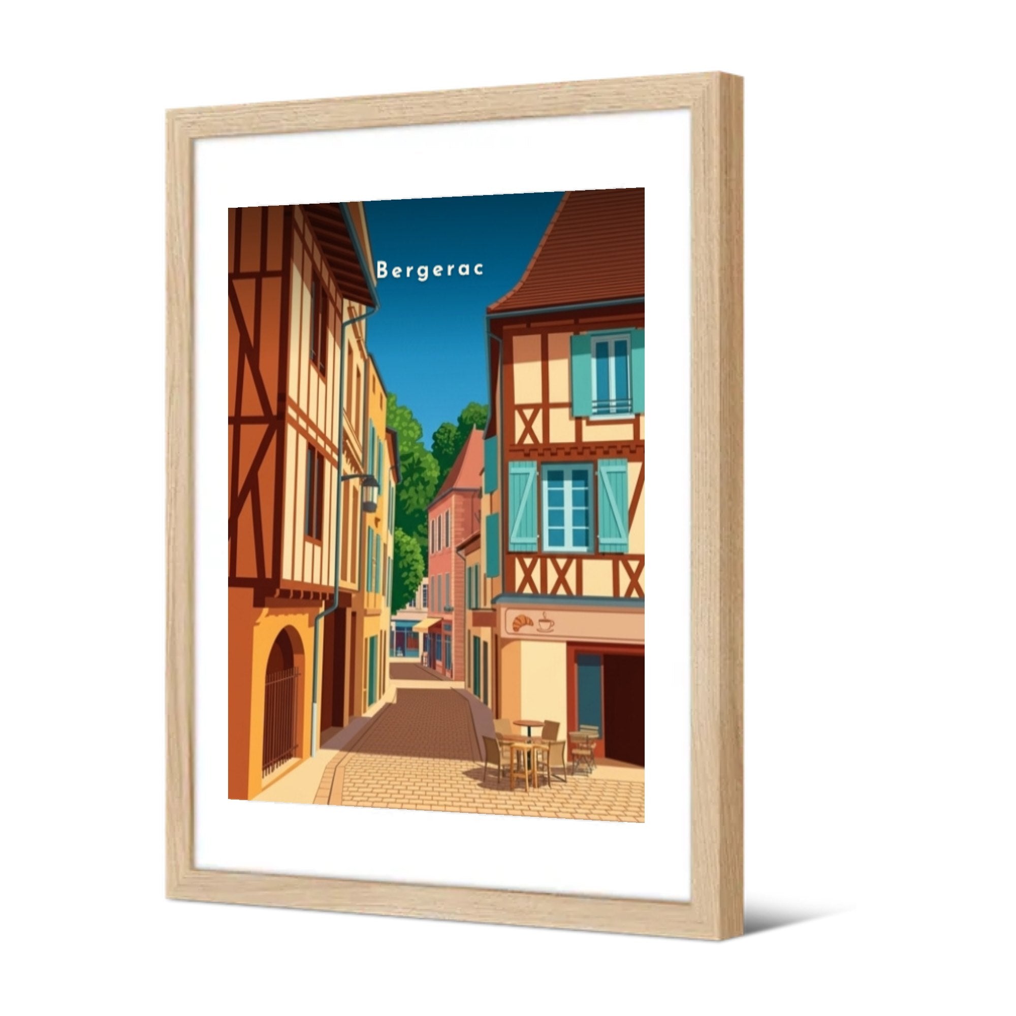 Maisons à colombages du vieux centre — Pôdevache, encadrée, vue de trois quarts