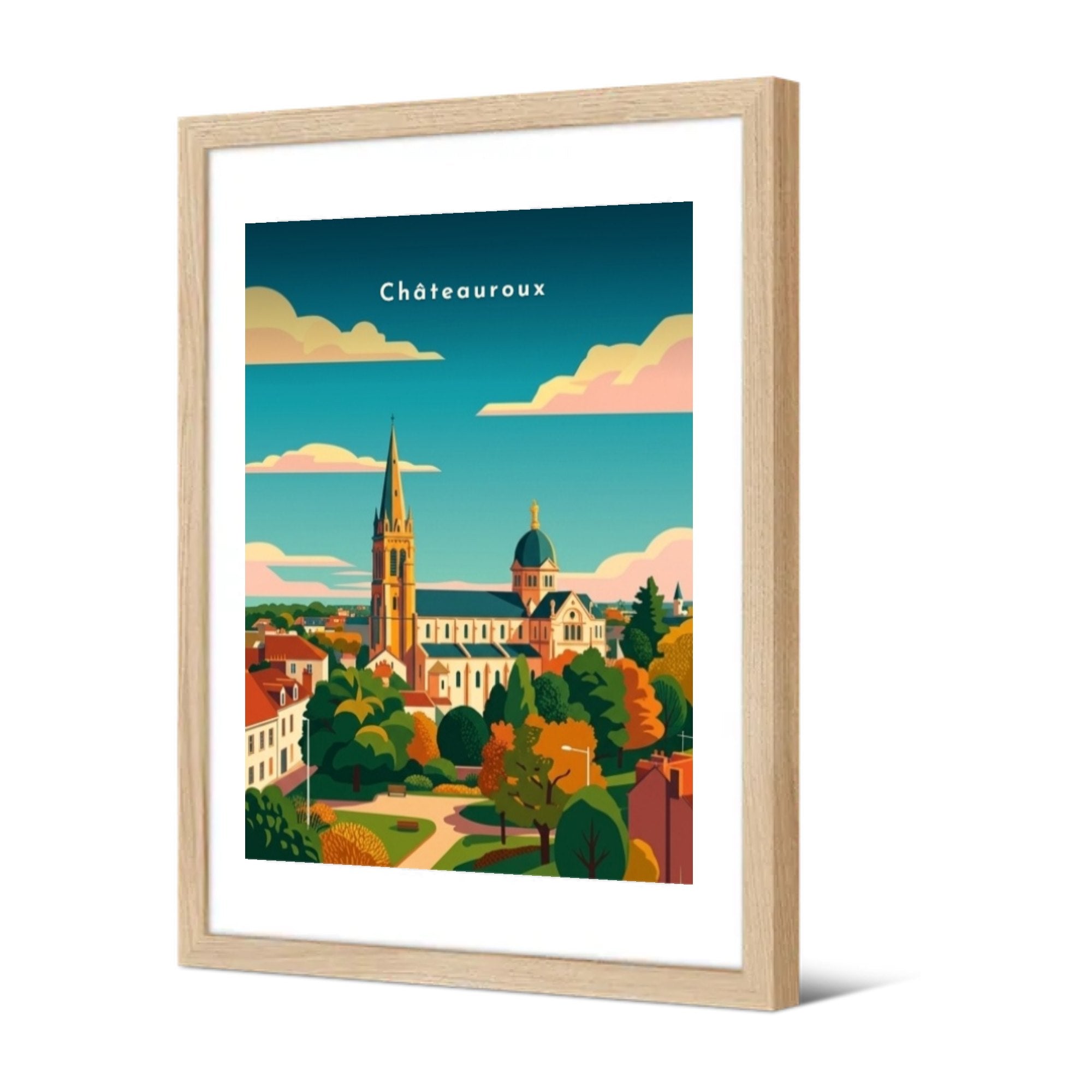 Église Notre-Dame depuis le parc — Pôdevache, encadrée, vue de trois quarts