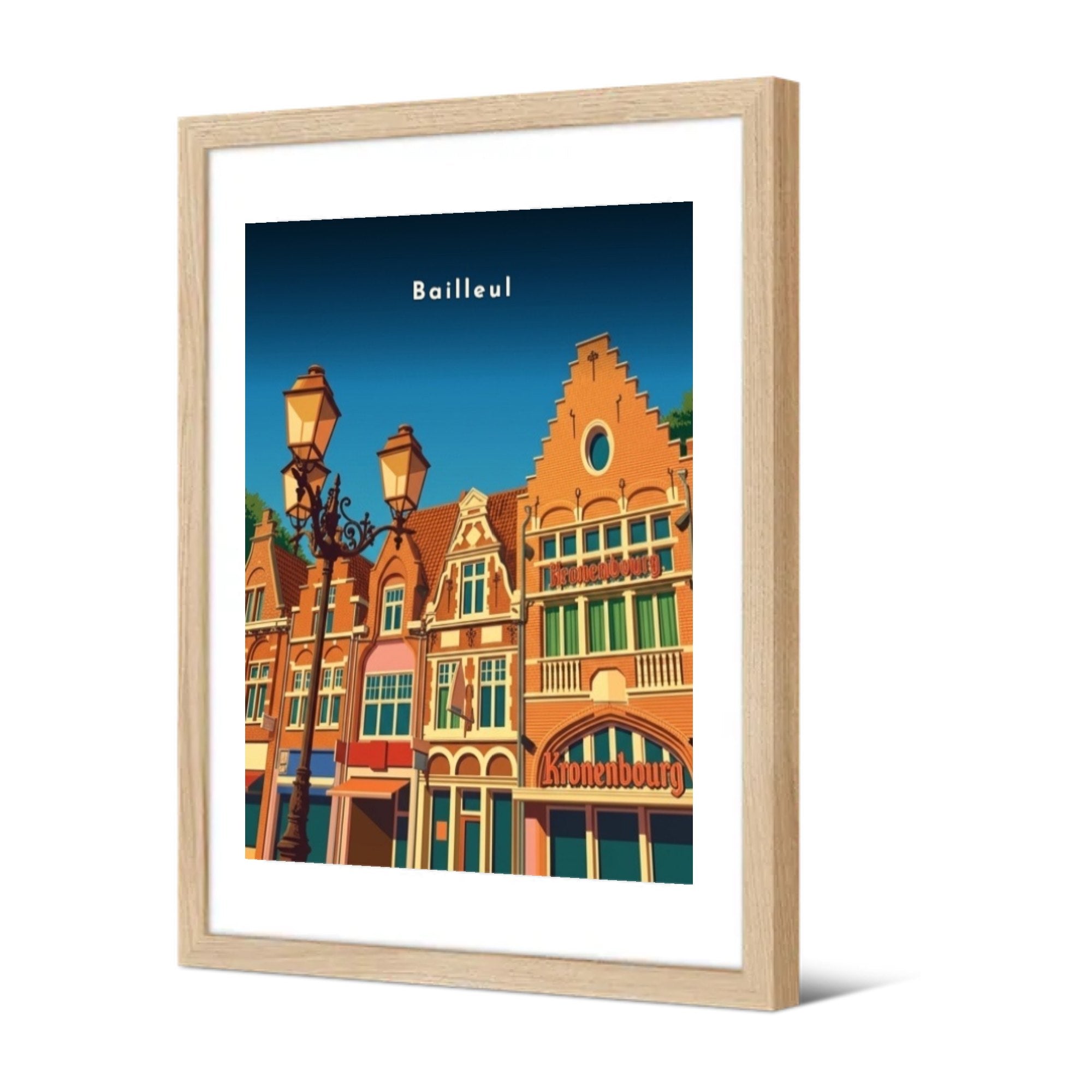 Façades de la Grand-Place — Pôdevache, encadrée, vue de trois quarts