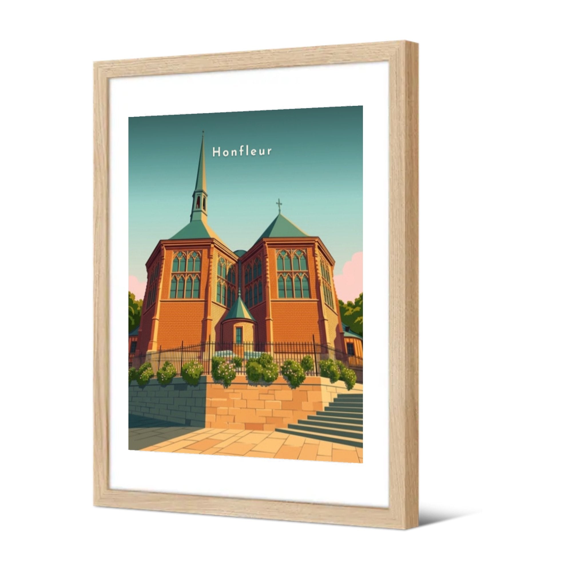 L'église Sainte-Catherine — Pôdevache, encadrée, vue de trois quarts
