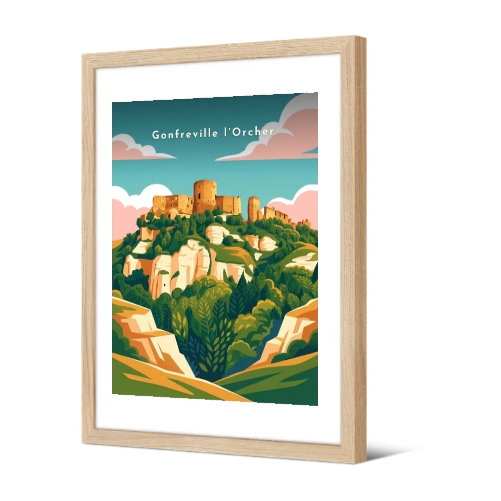 Le château d'Orcher — Pôdevache, encadrée, vue de trois quarts