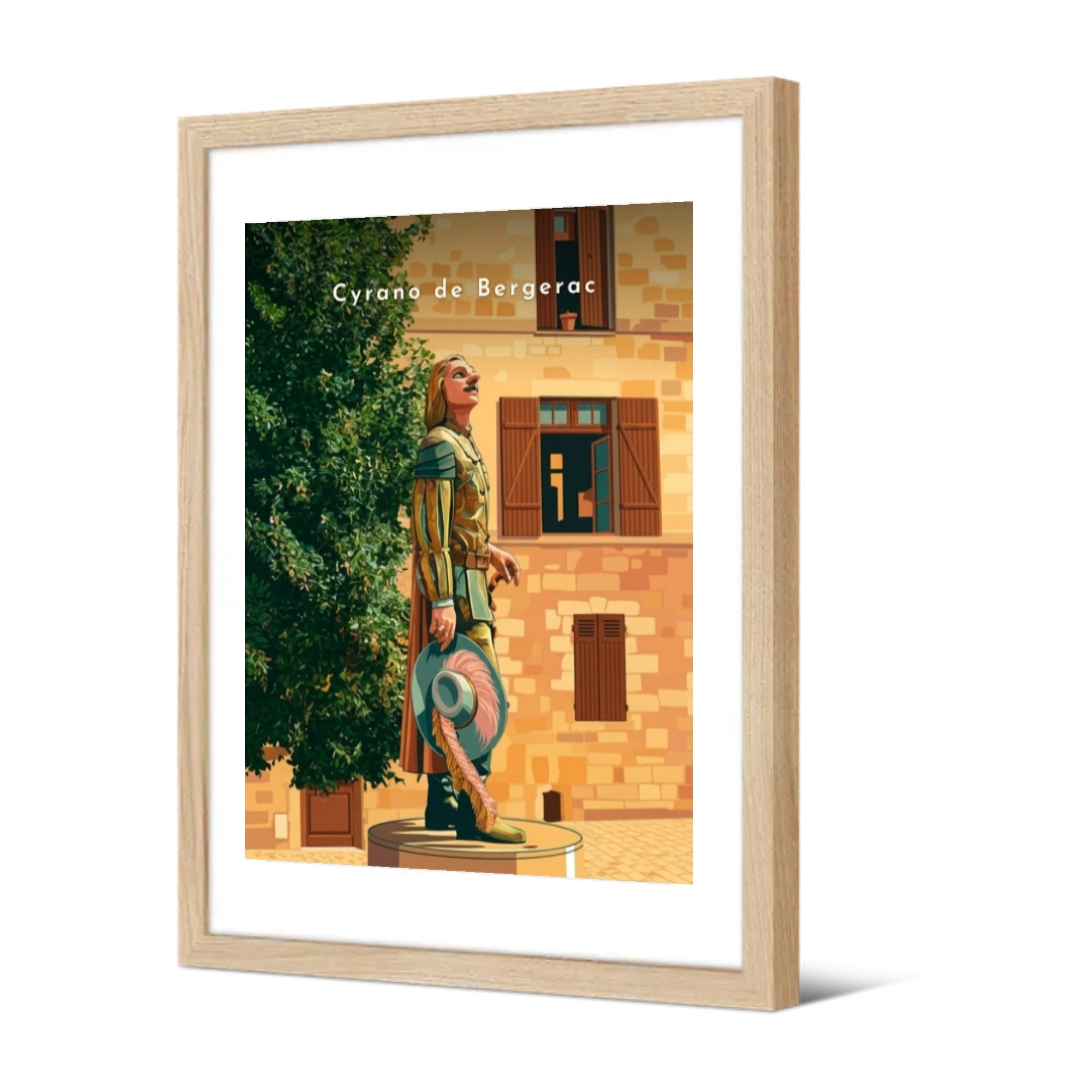 Cyrano de Bergerac — Pôdevache, encadrée, vue de trois quarts