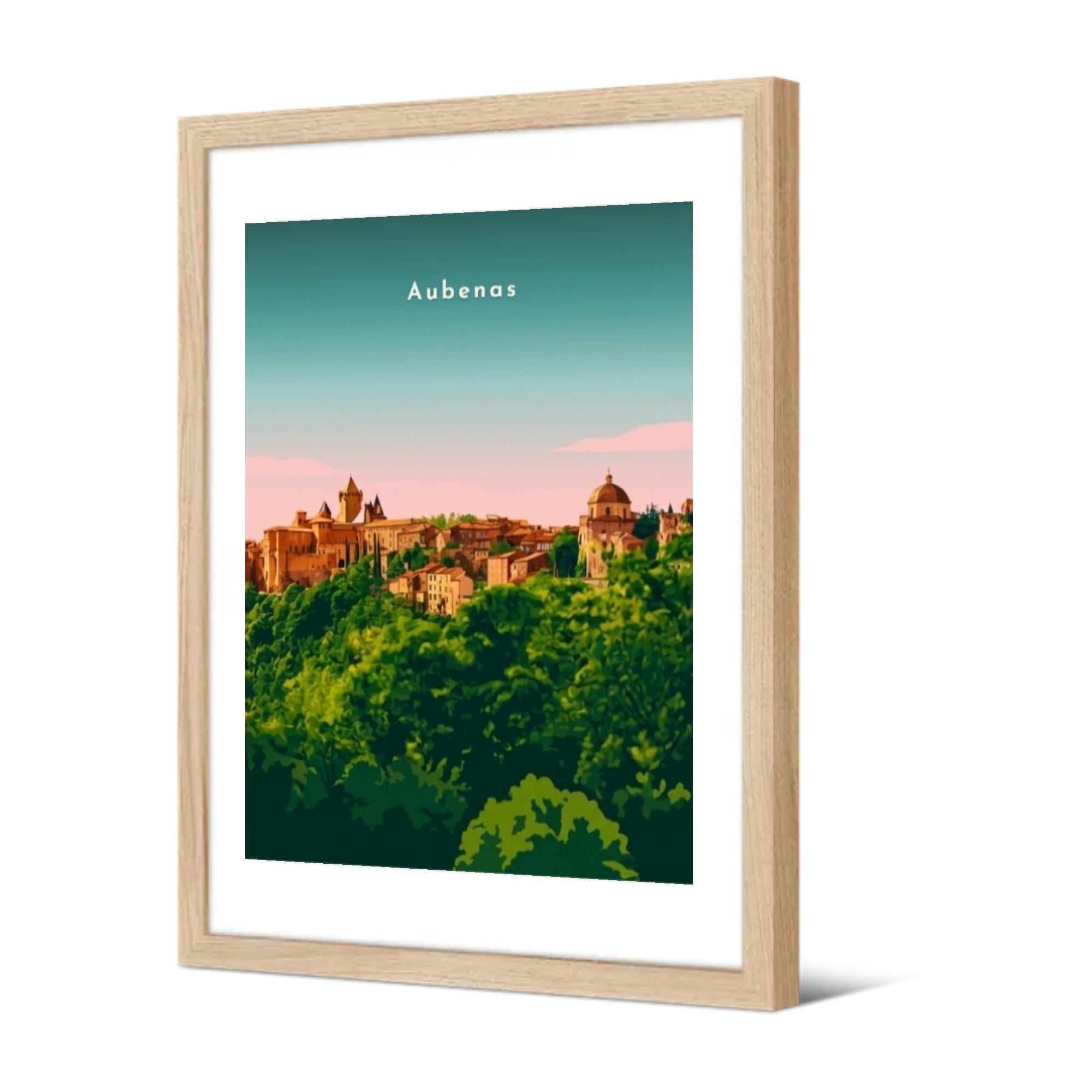 Le château et le dôme Saint-Benoît — Pôdevache, encadrée, vue de trois quarts