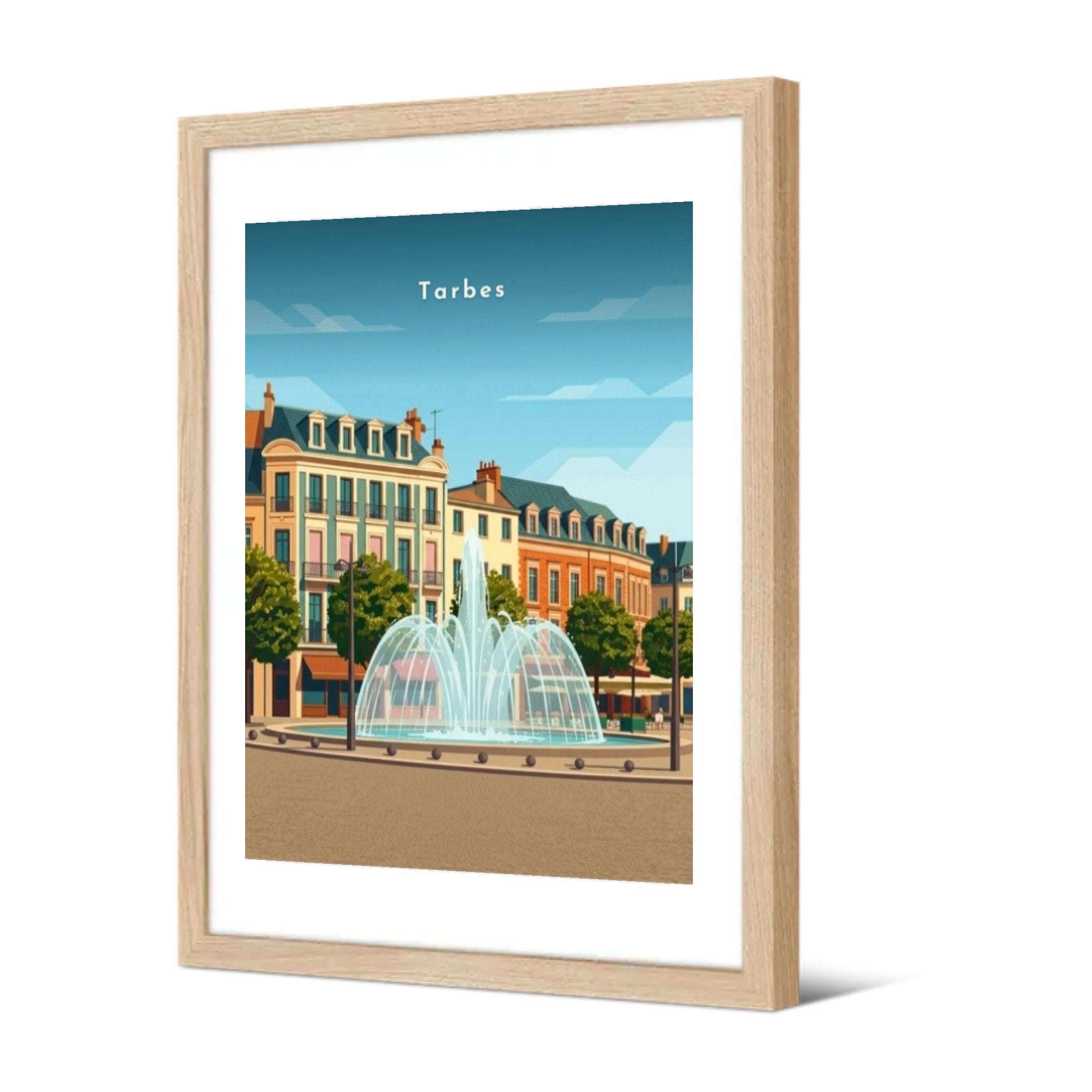 La fontaine de la place de Verdun — Pôdevache, encadrée, vue de trois quarts