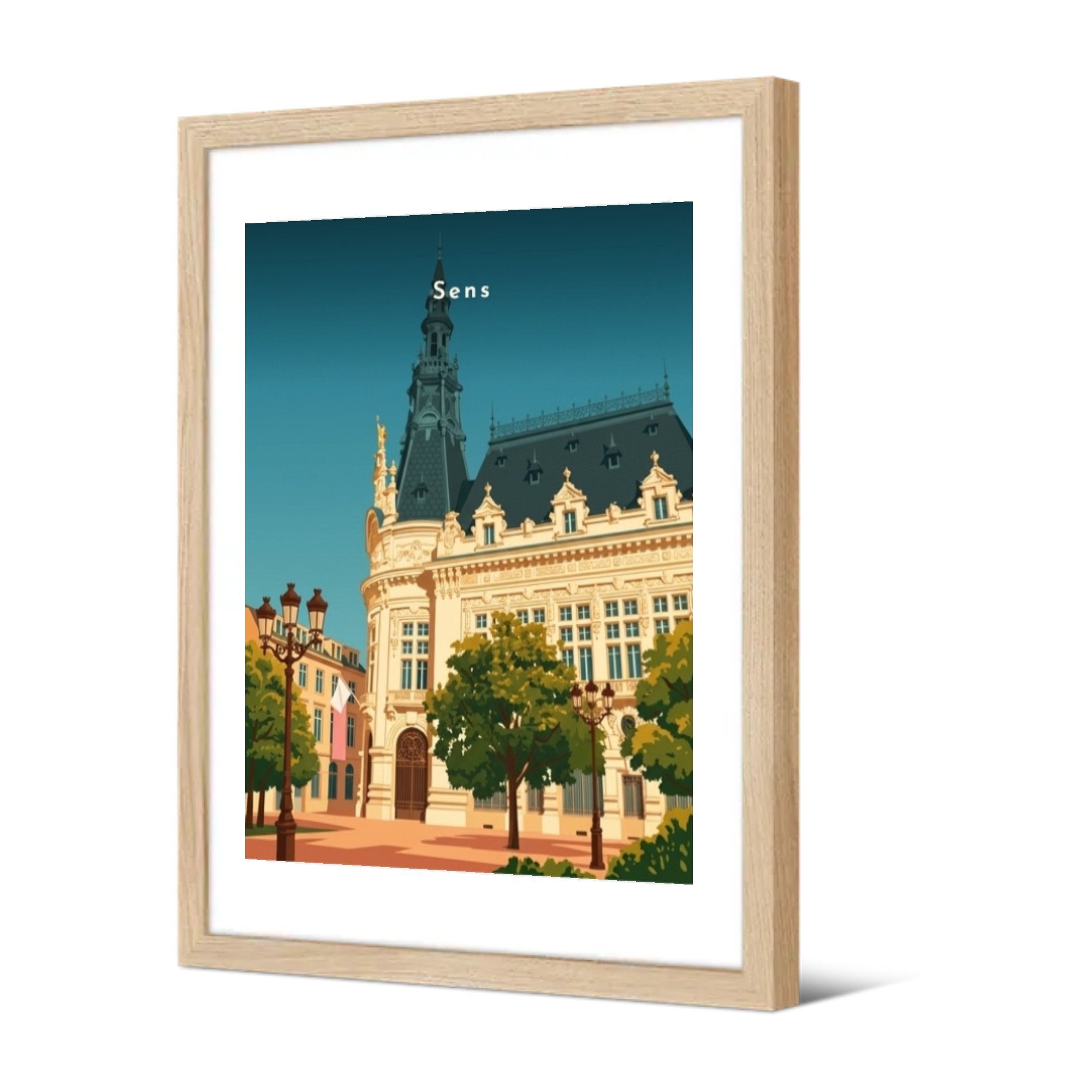 L'Hôtel de Ville — Pôdevache, encadrée, vue de trois quarts