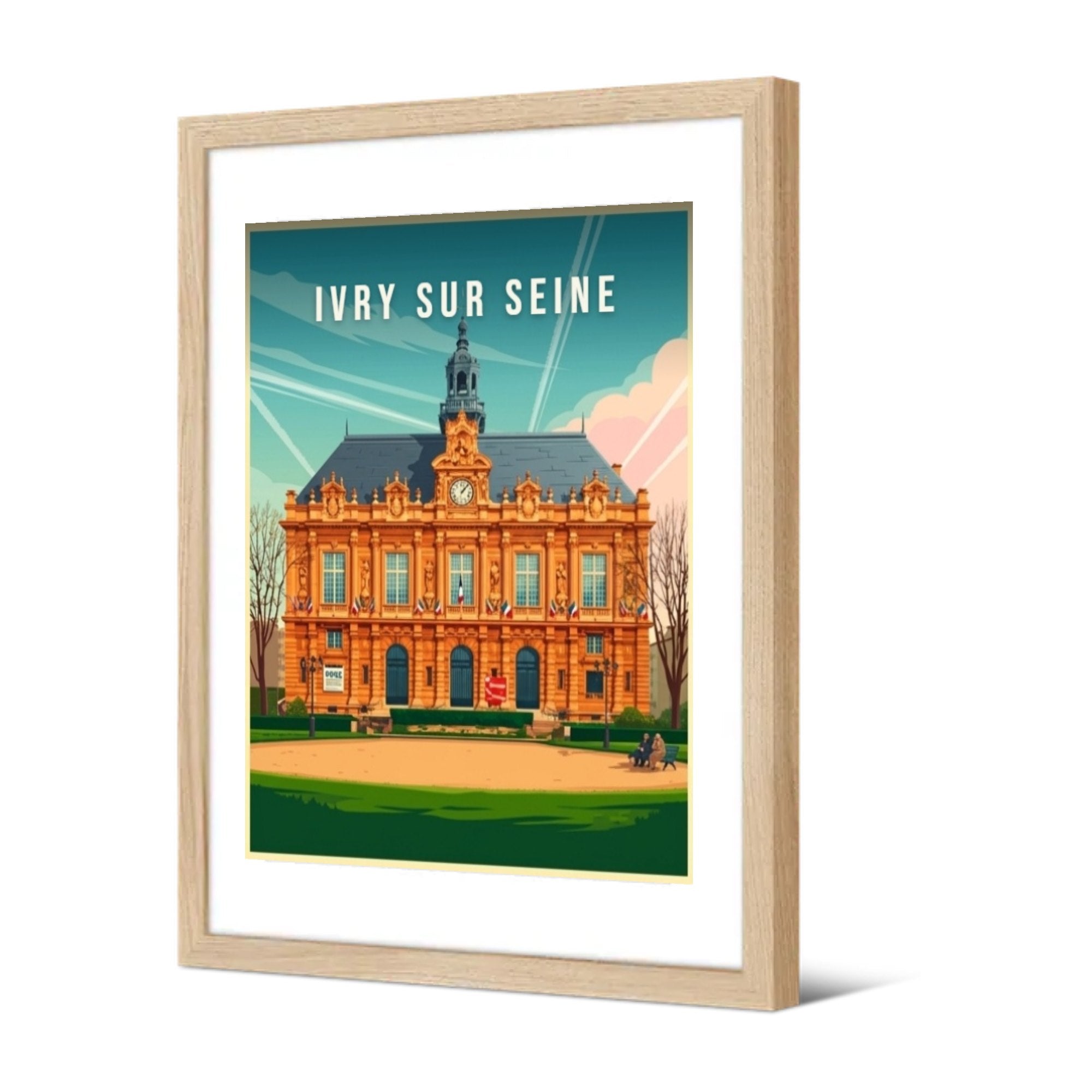 L'Hôtel de Ville — Pôdevache, encadrée, vue de trois quarts