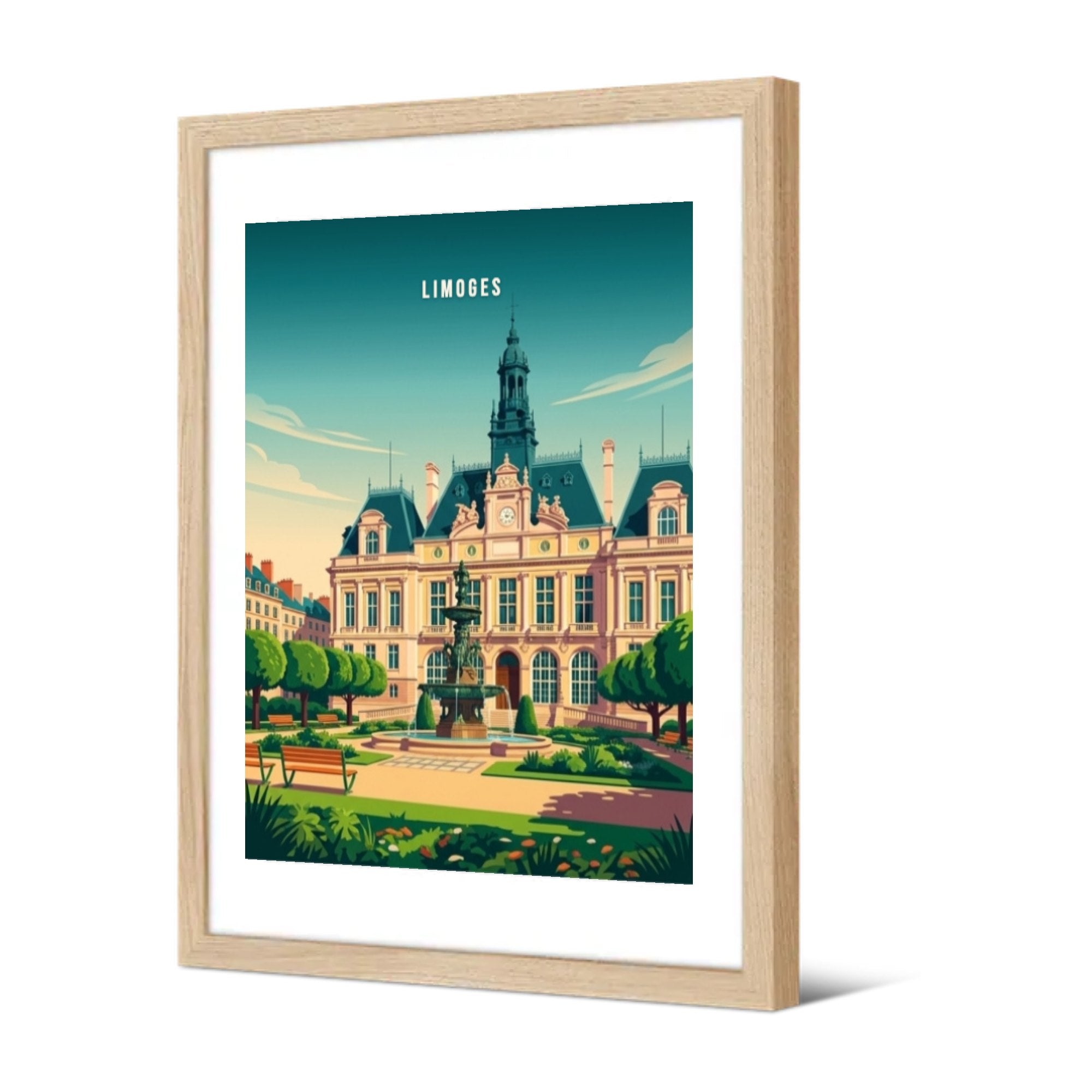 L'Hôtel de Ville vu de trois-quarts — Pôdevache, encadrée, vue de trois quarts
