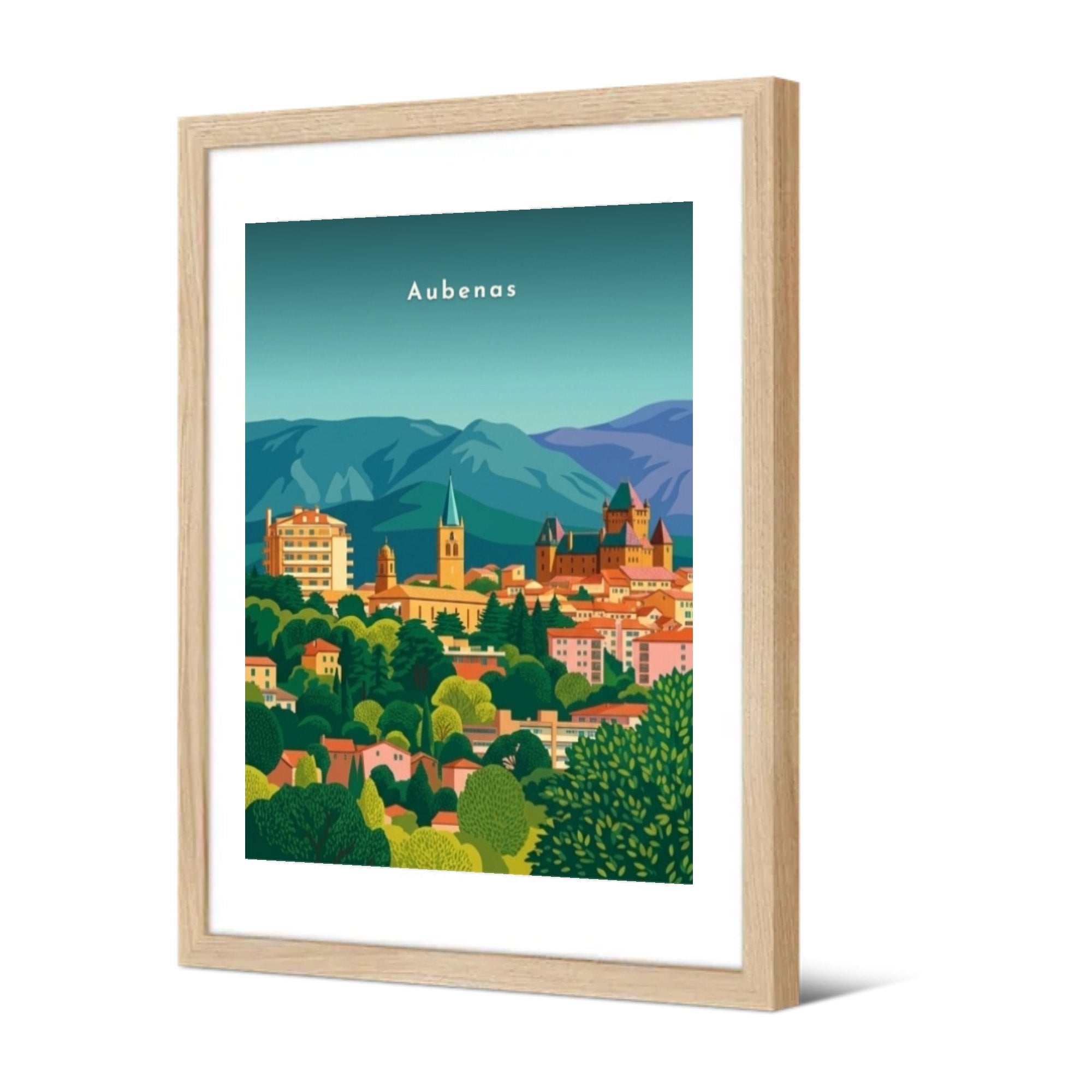 Vue sur le château des Montlaur — Pôdevache, encadrée, vue de trois quarts