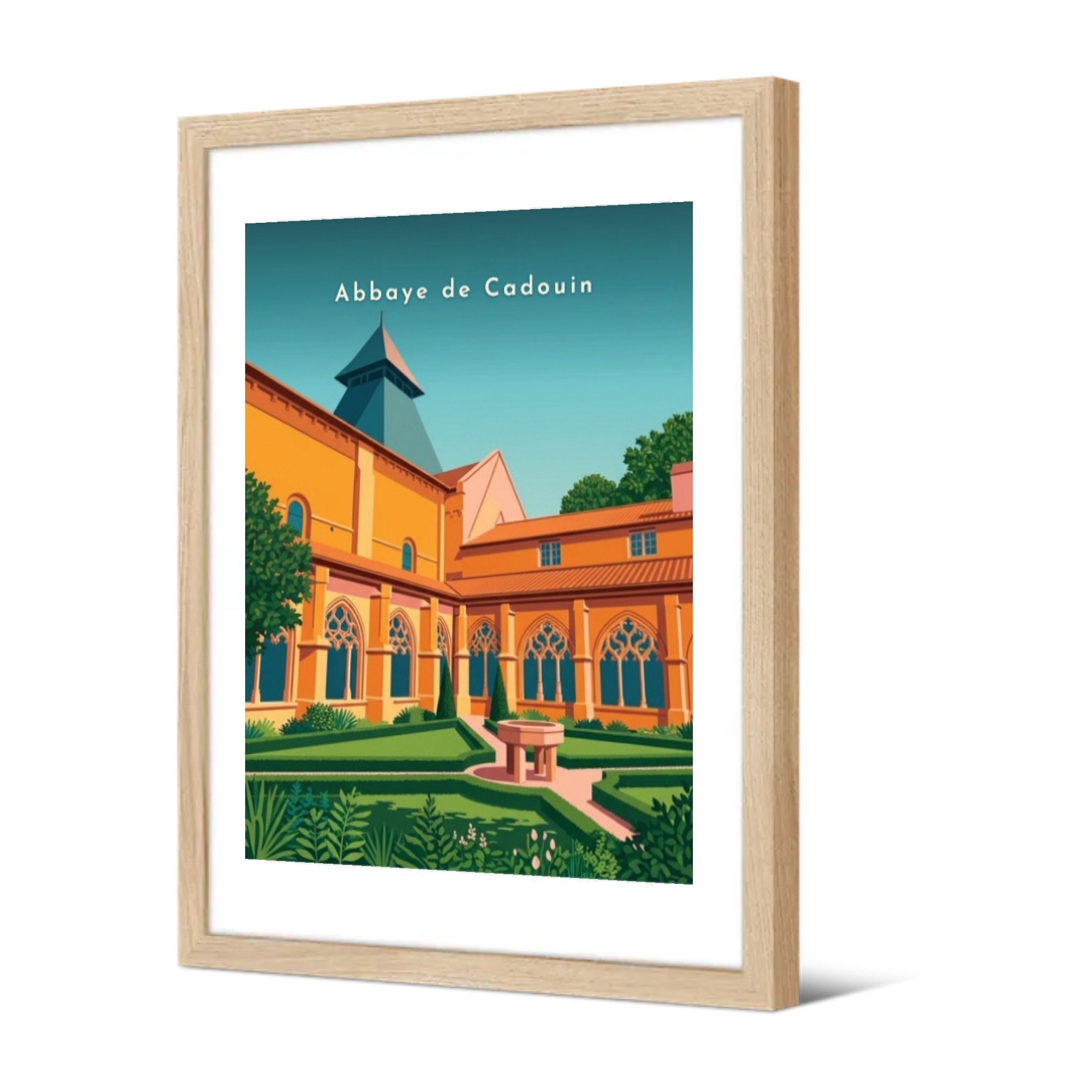 Abbaye de Cadouin — Pôdevache, encadrée, vue de trois quarts