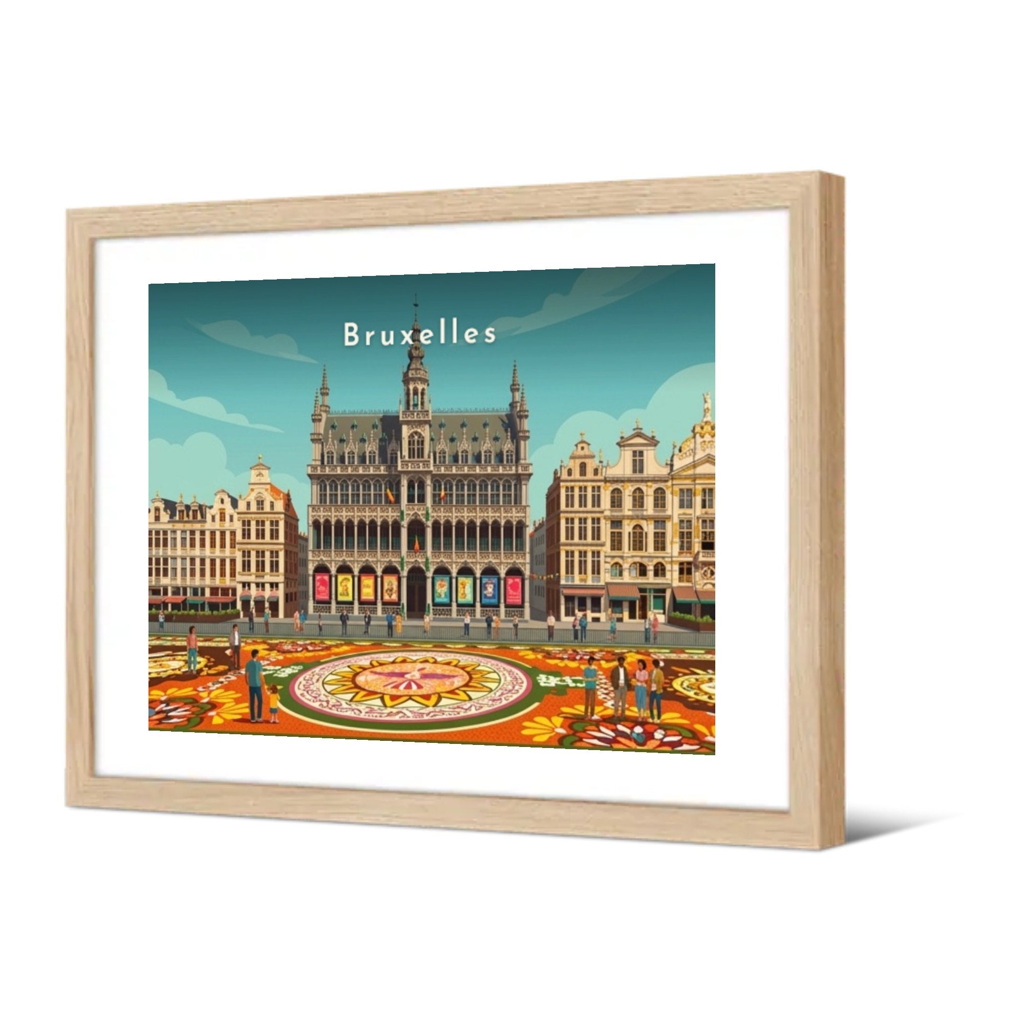 Tapis de fleurs sur la Grand-Place — Pôdevache, encadrée, vue de trois quarts