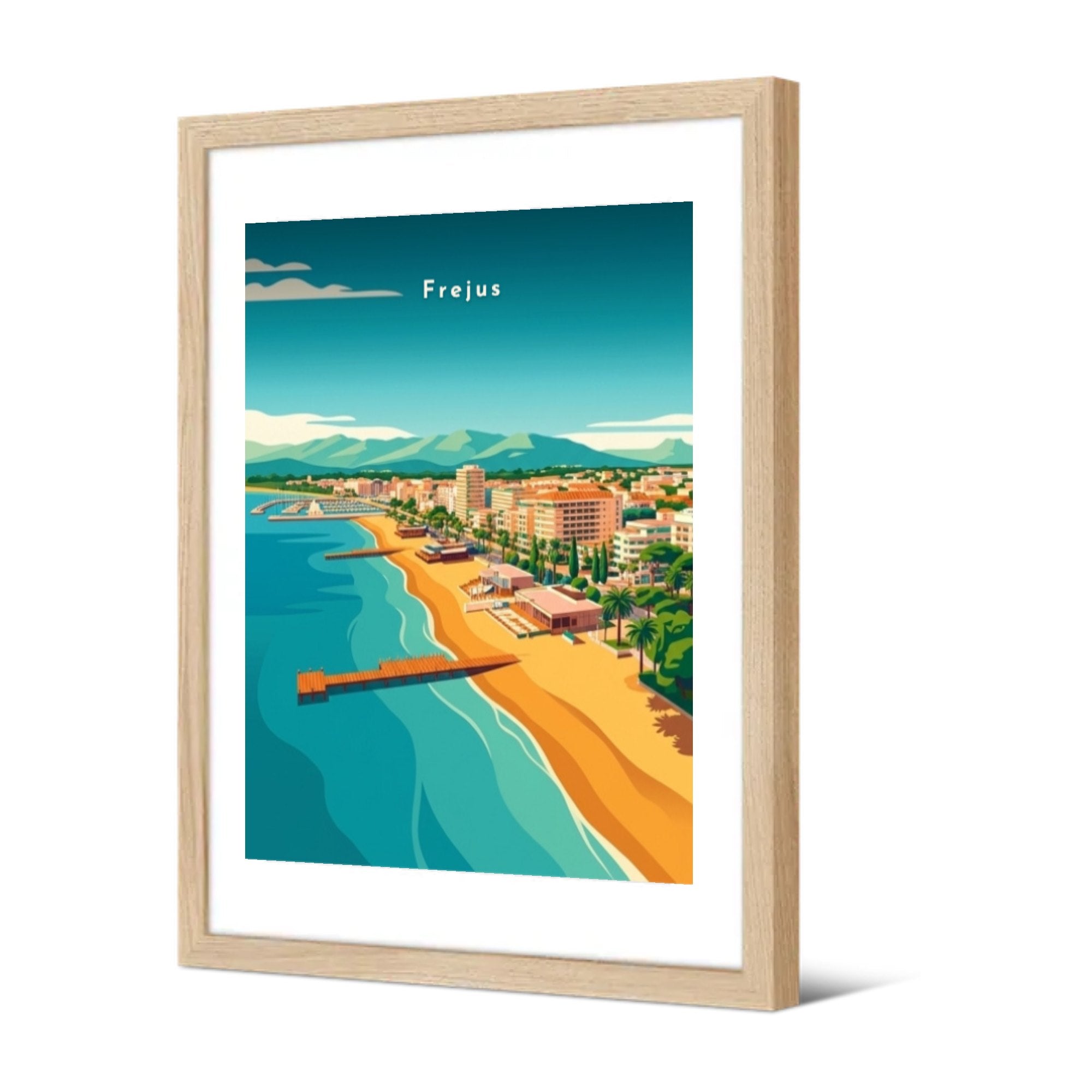 La plage et le front de mer — Pôdevache, encadrée, vue de trois quarts