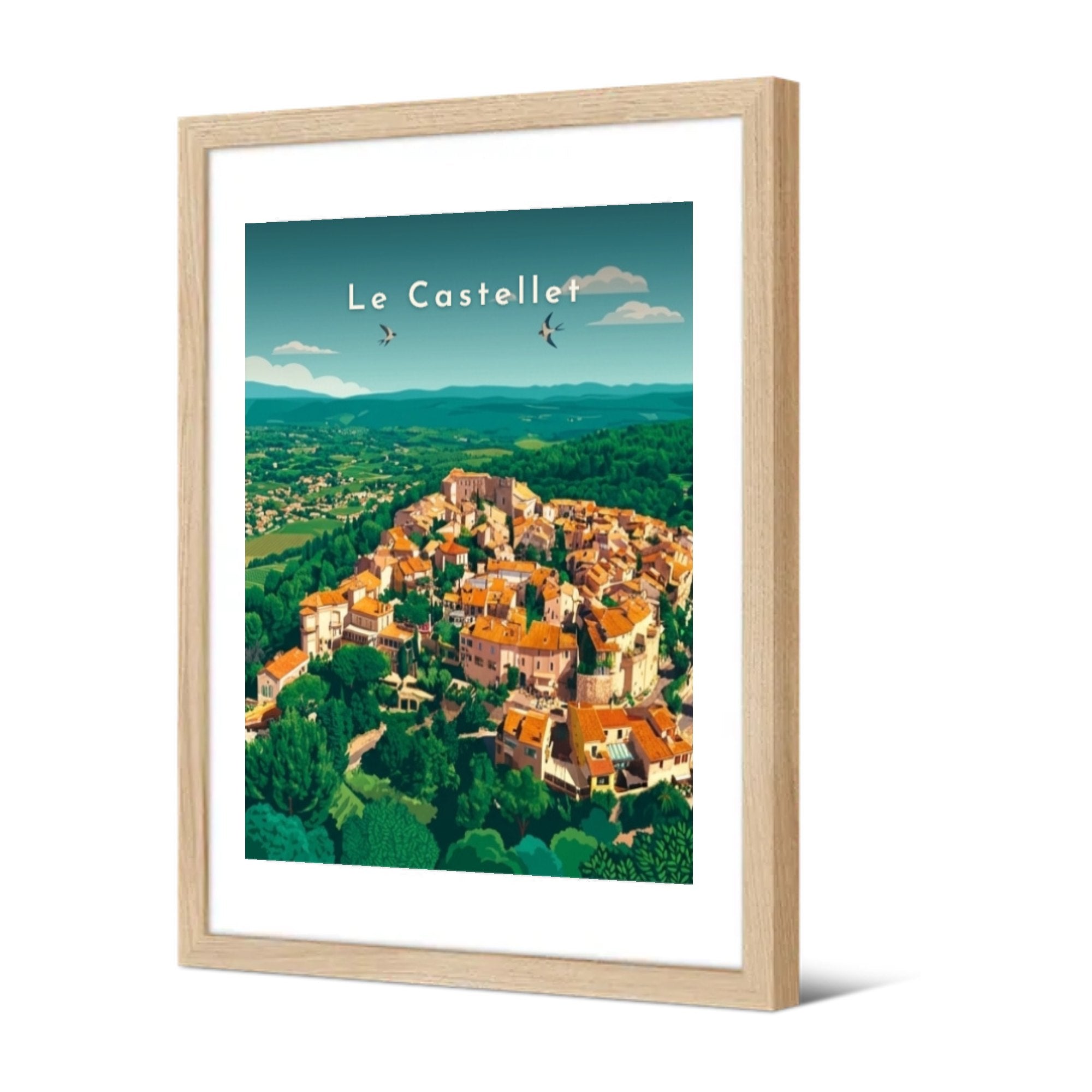 Vue sur le village perché — Pôdevache, encadrée, vue de trois quarts