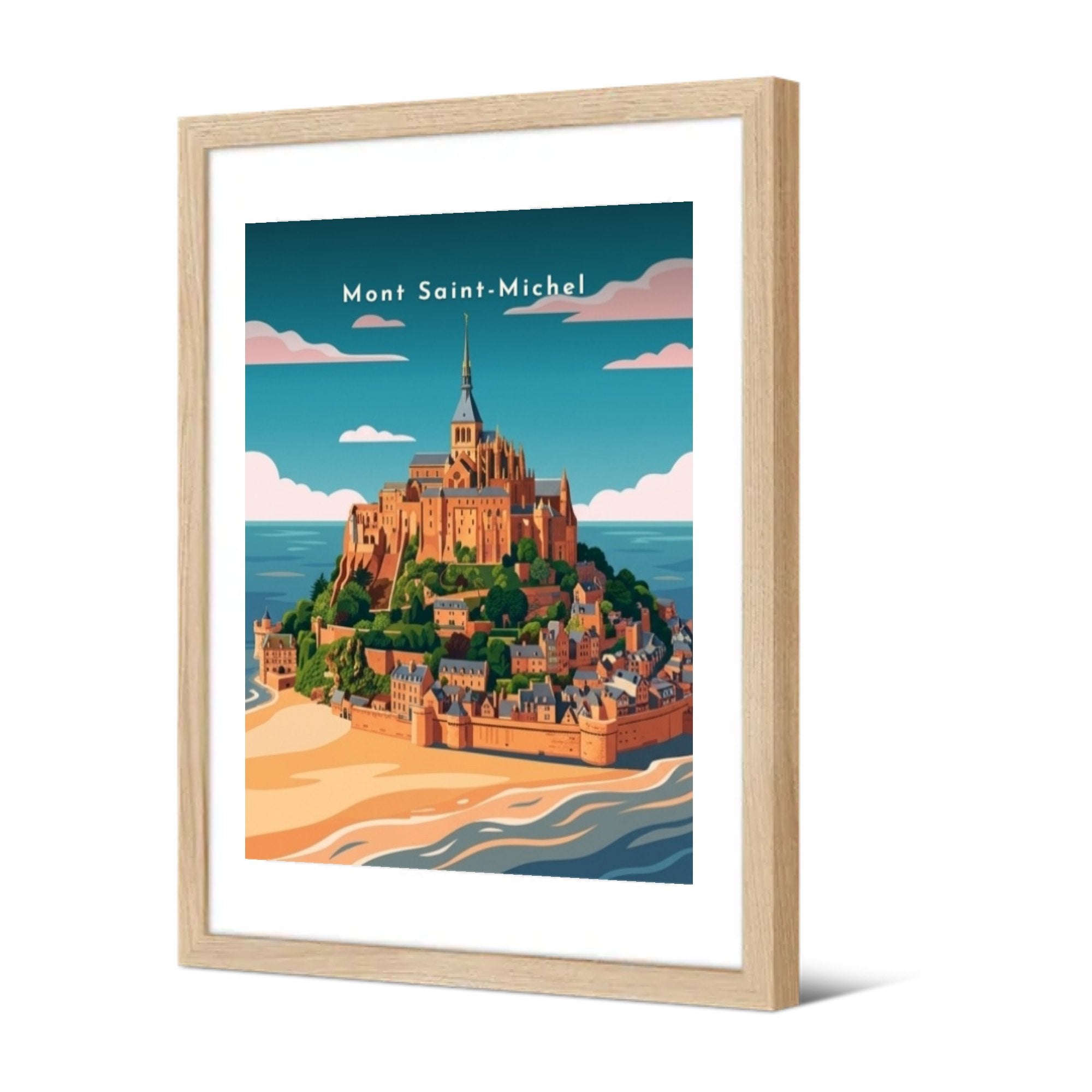Mont Saint-Michel — Pôdevache, encadrée, vue de trois quarts