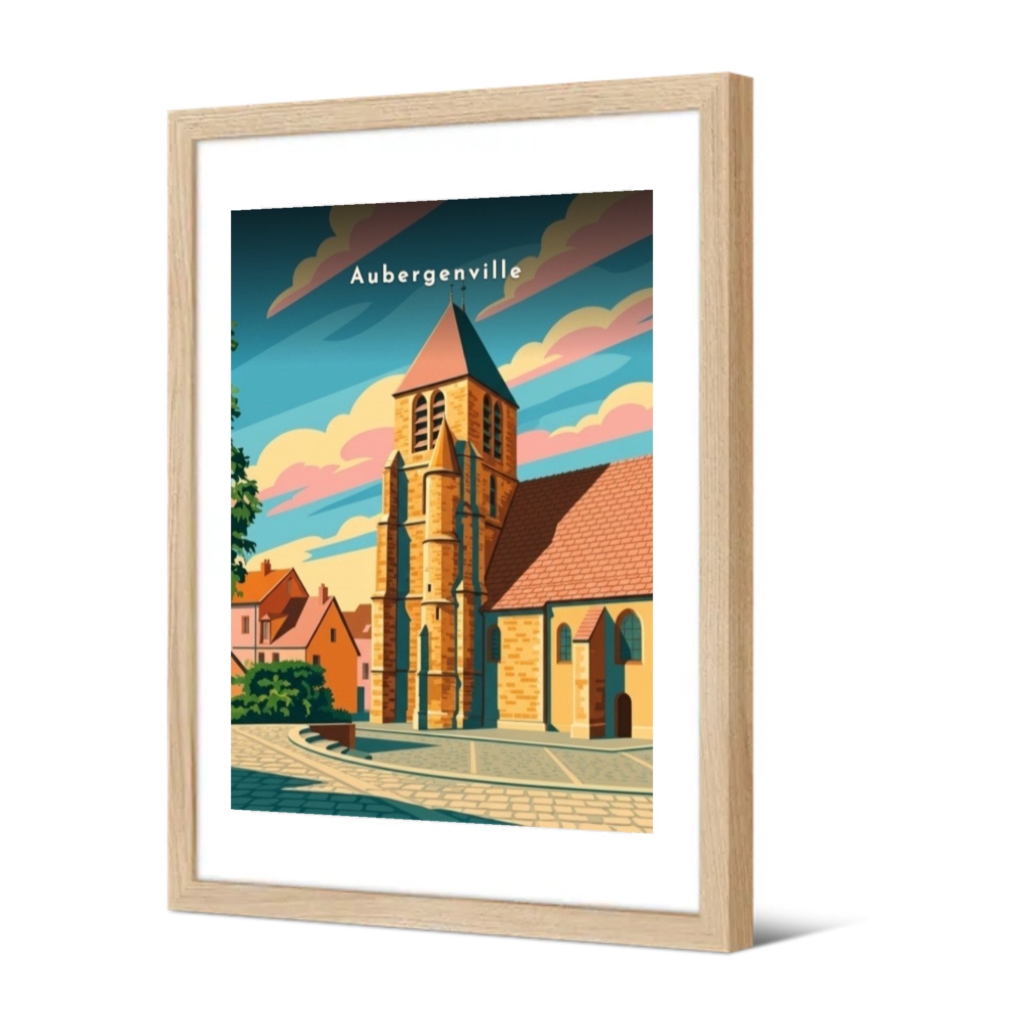 Église Saint-Ouen — Pôdevache, encadrée, vue de trois quarts