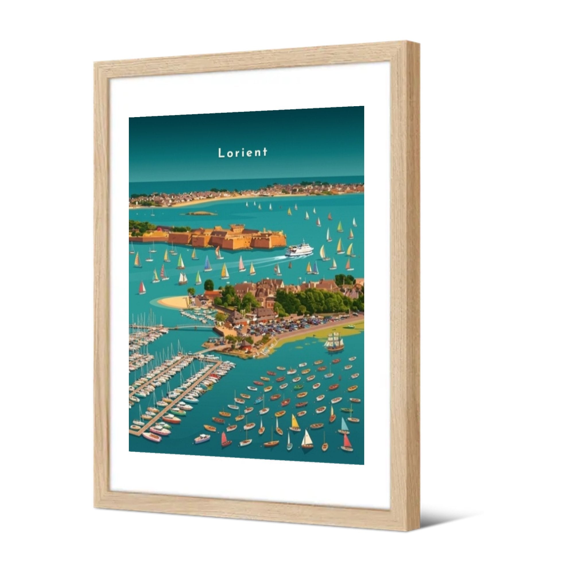 Rade et citadelle de Port-Louis — Pôdevache, encadrée, vue de trois quarts