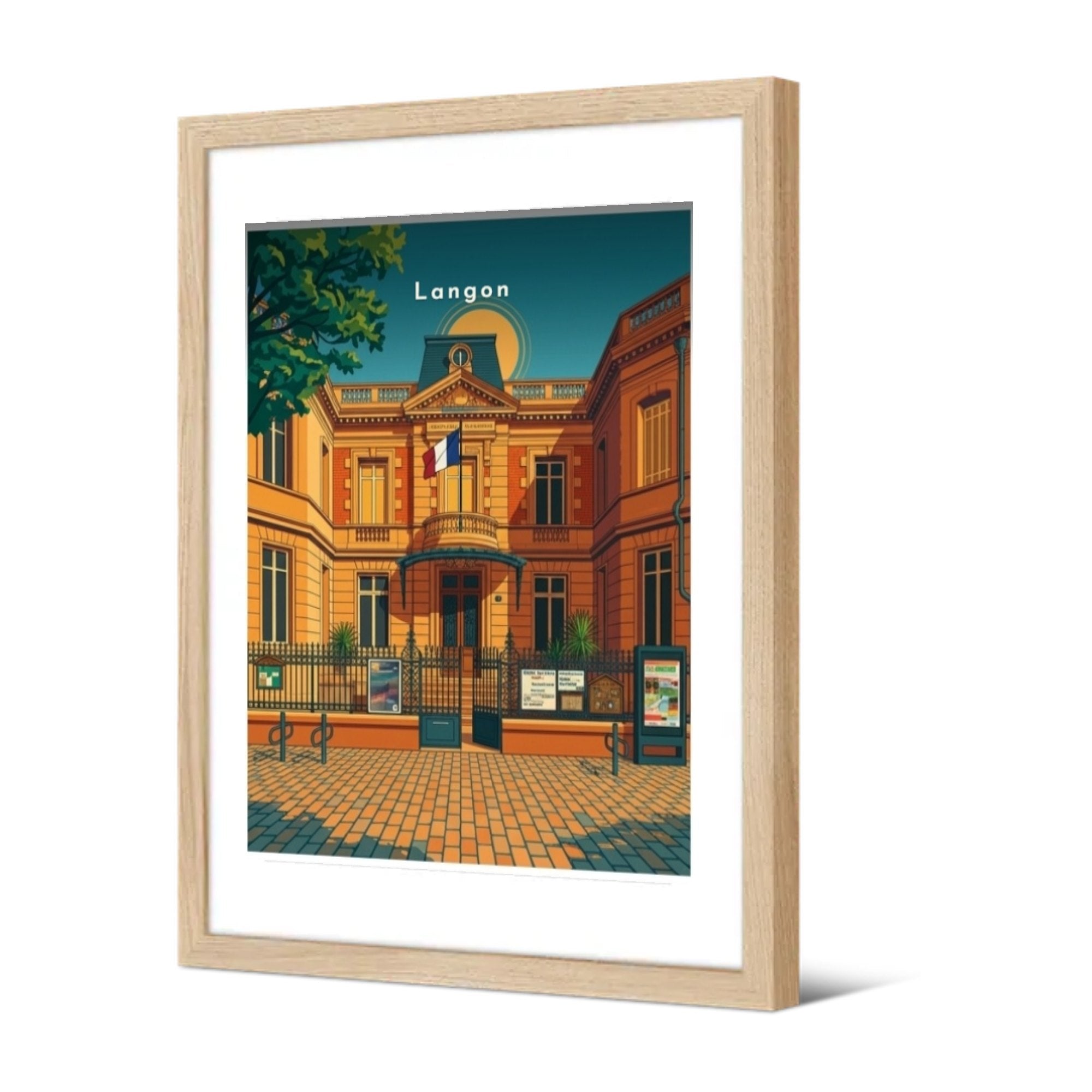 L'Hôtel de Ville — Pôdevache, encadrée, vue de trois quarts